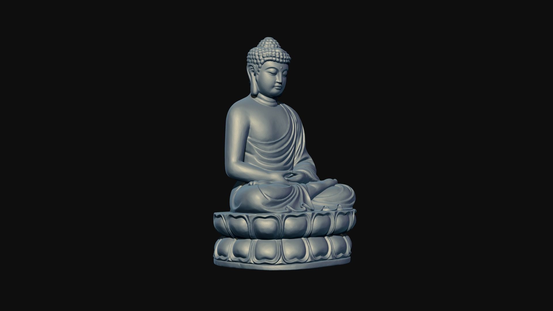 Buddha Statue - 3DP Ready 3D print model_3