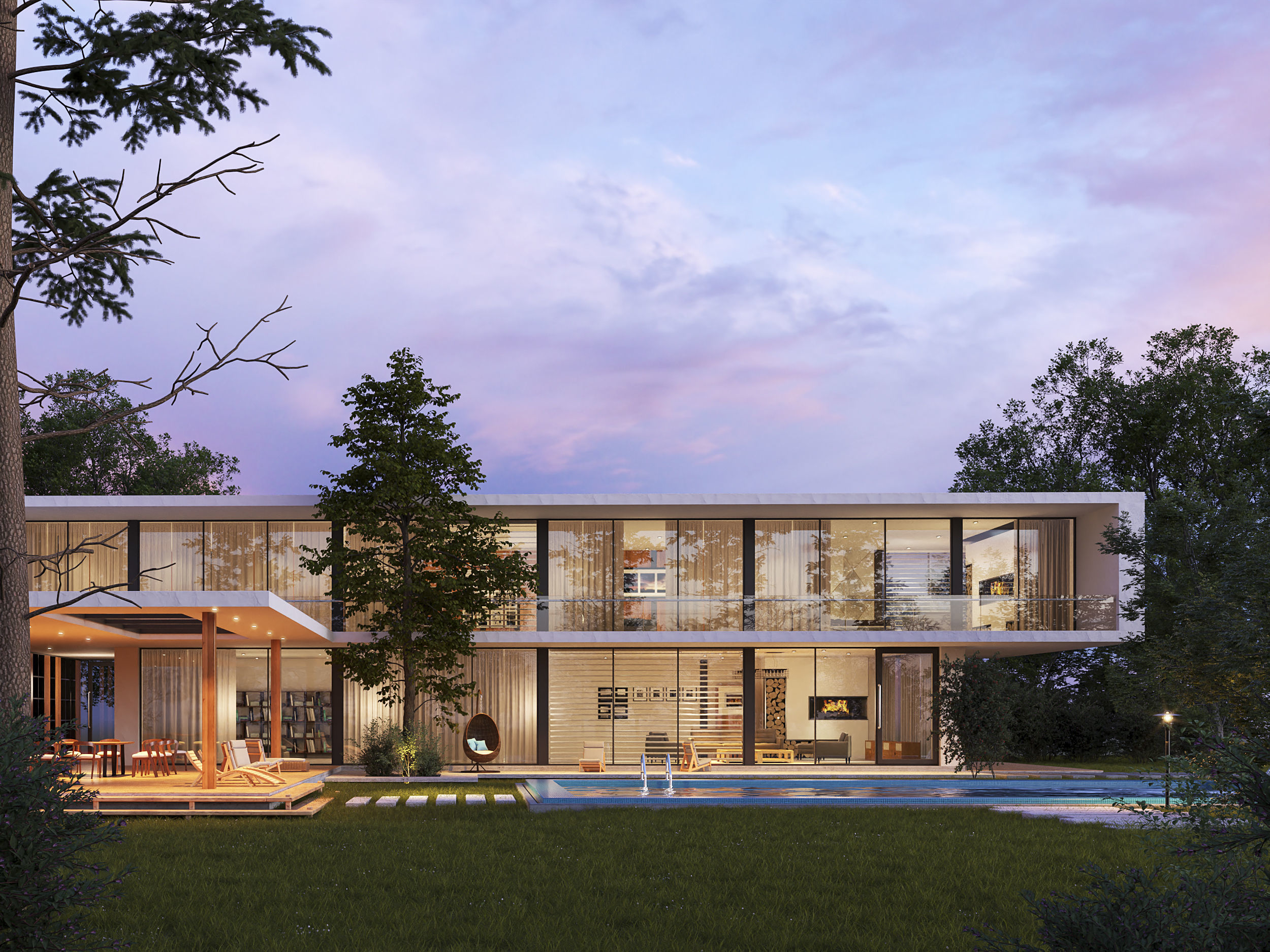 Exterior Modern House Design  3D Model Collection_7