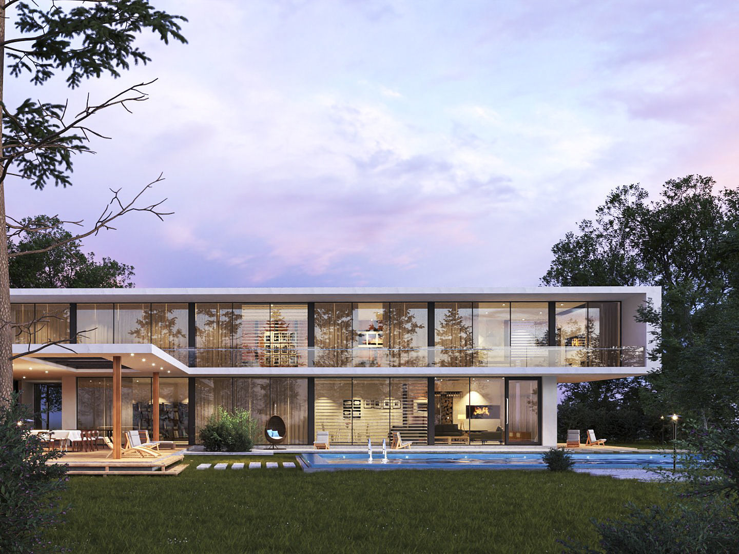 Exterior Modern House Design  3D Model Collection_5