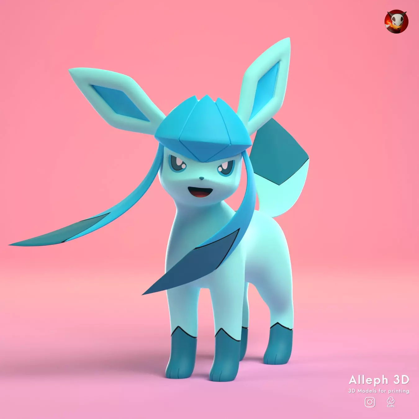 Pokemon glaceon 3D print model_0