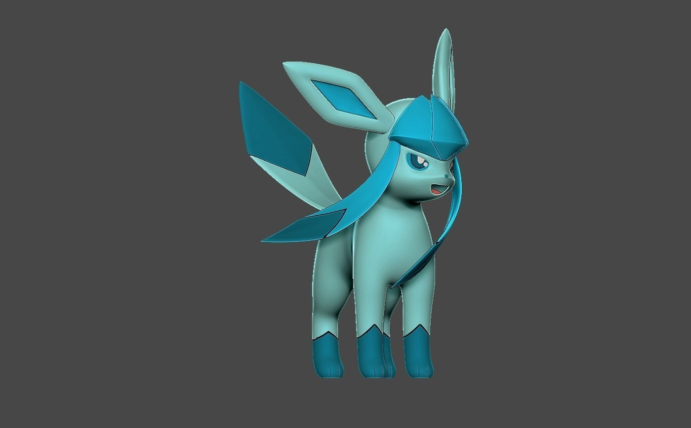 Pokemon glaceon 3D print model_3
