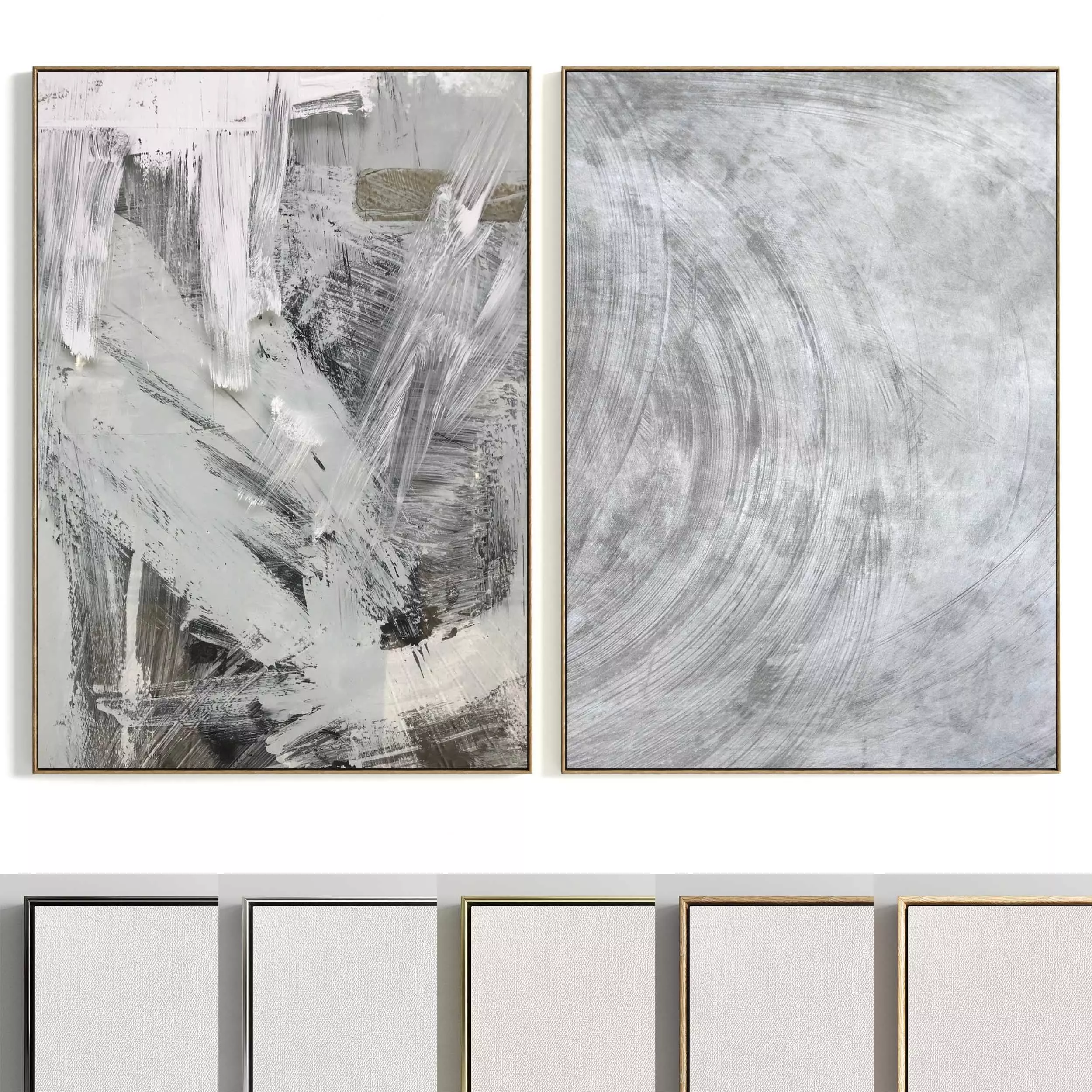 Plaster Two Photo Frame 226 Low-poly 3D model_0