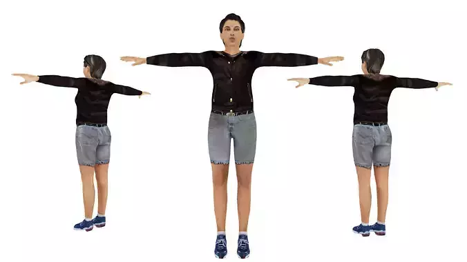3D Model - Game Ready Female Charater Low-poly 3D model