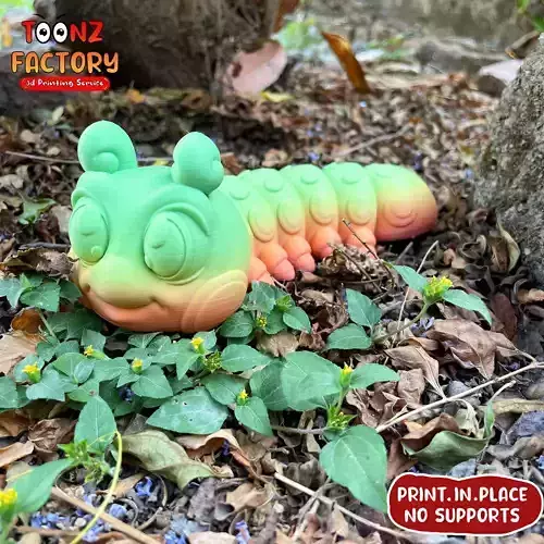 CUTE FLEXI CATERPILLAR ARTICULATED 3D print model