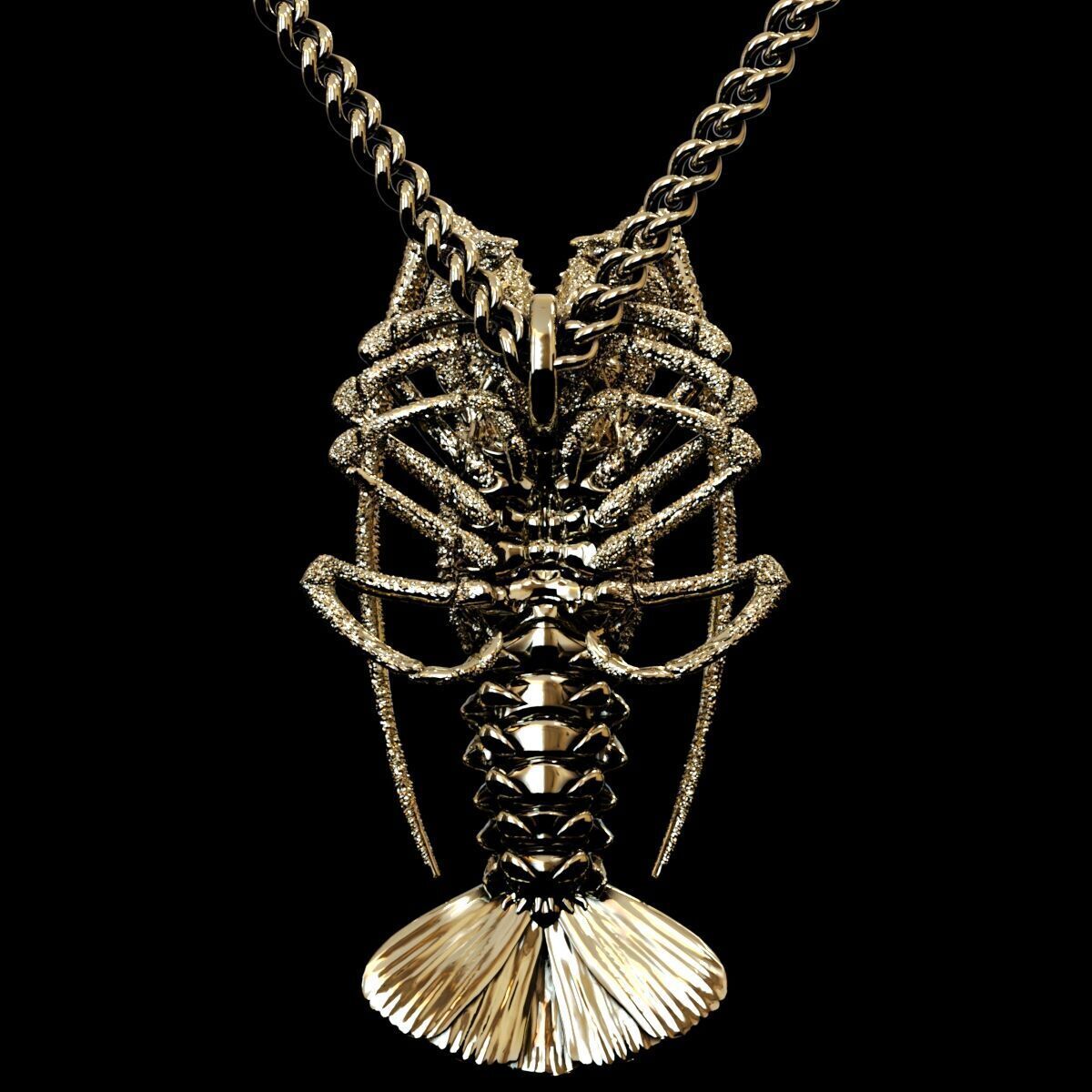 Lobster crabfish pendent 3D print model_6