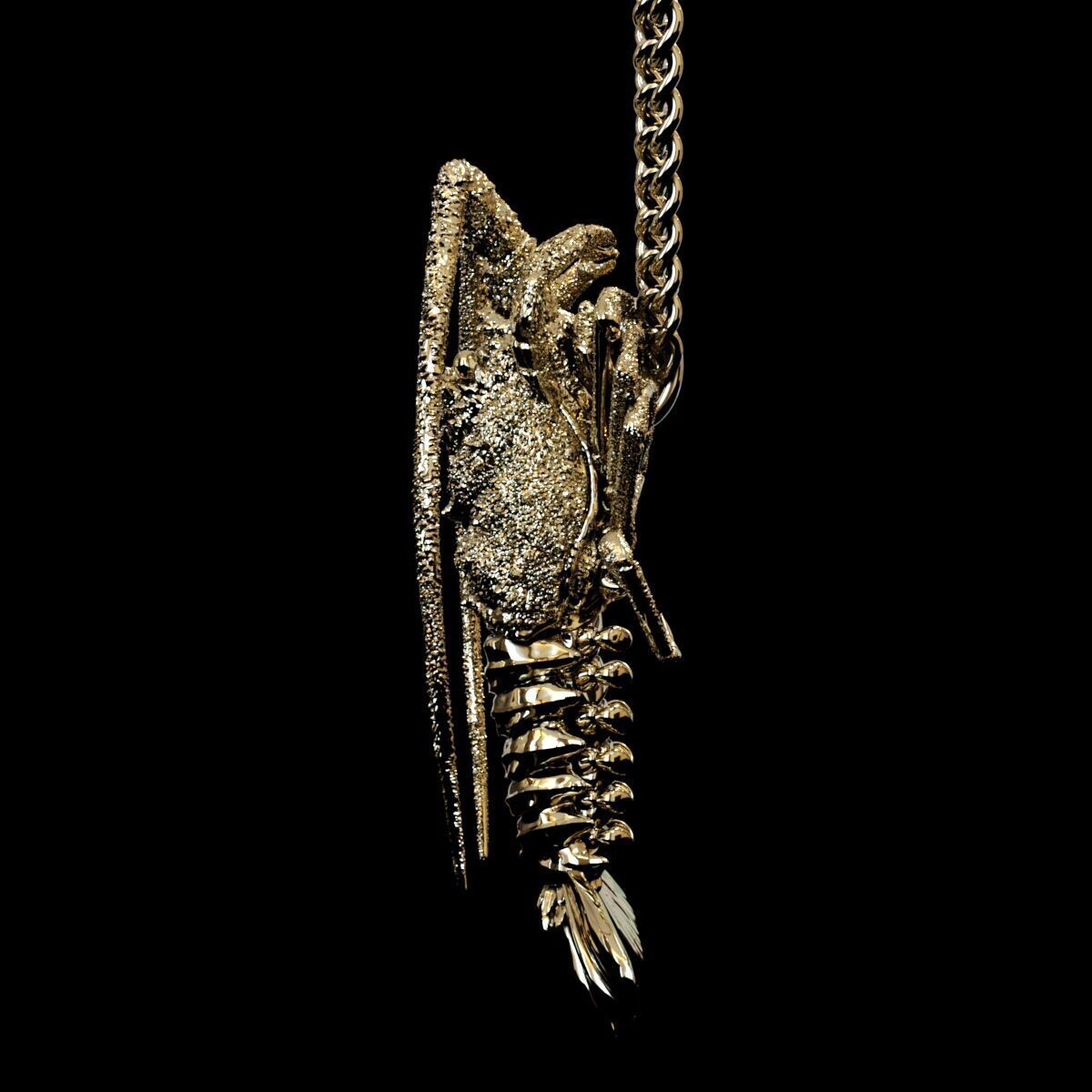 Lobster crabfish pendent 3D print model_7