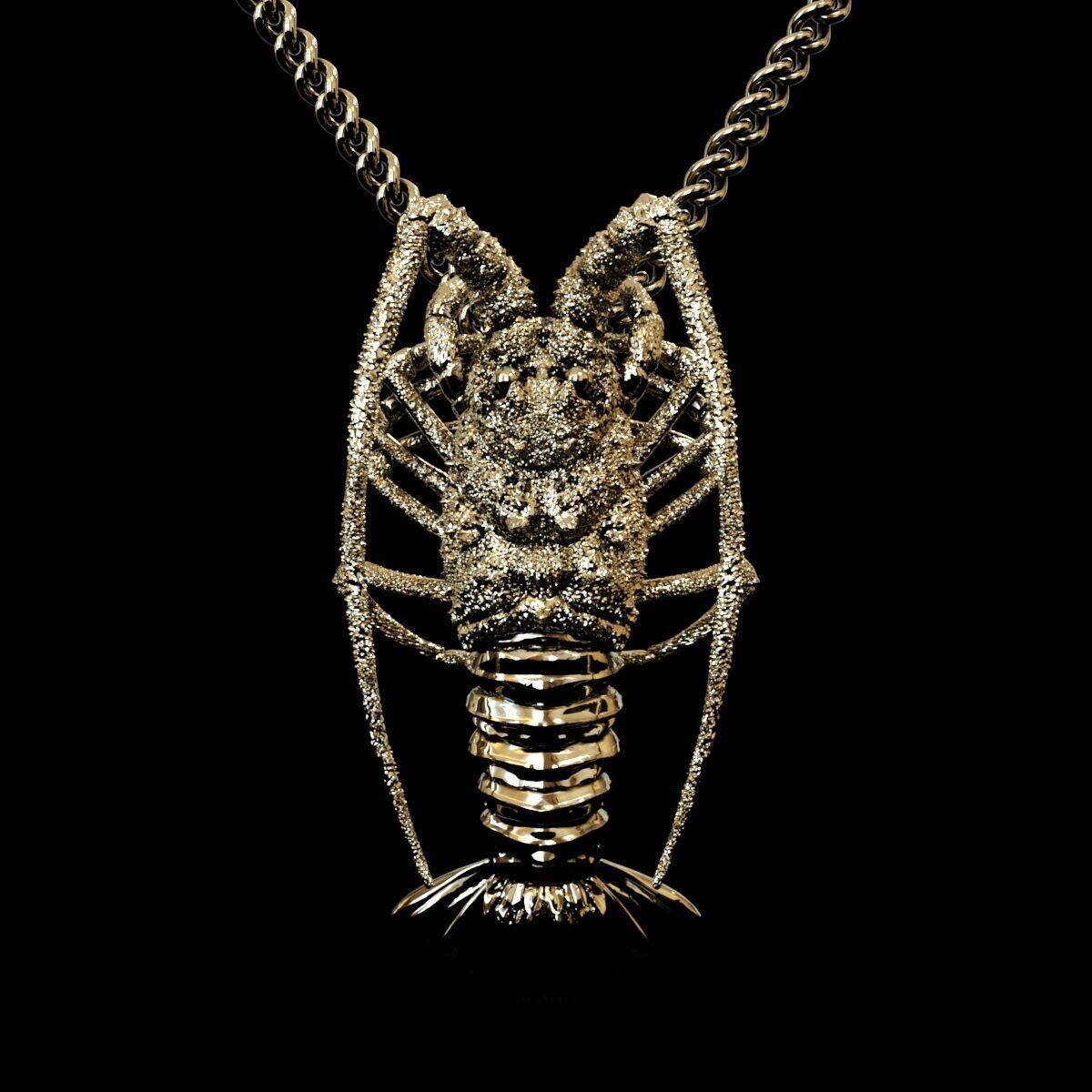 Lobster crabfish pendent 3D print model_5