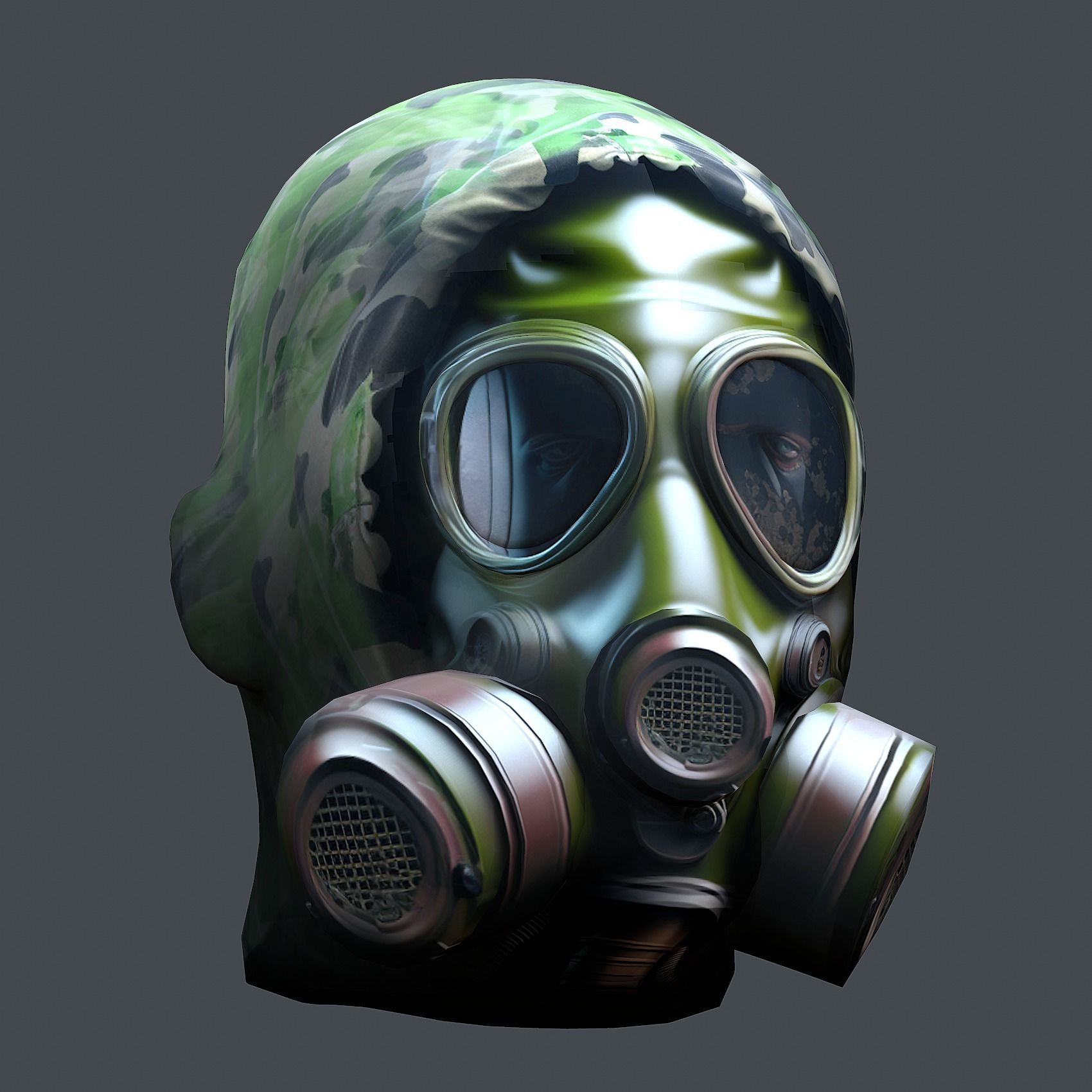 Helmet 3d model military combat Military Low-poly Low-poly 3D model_2