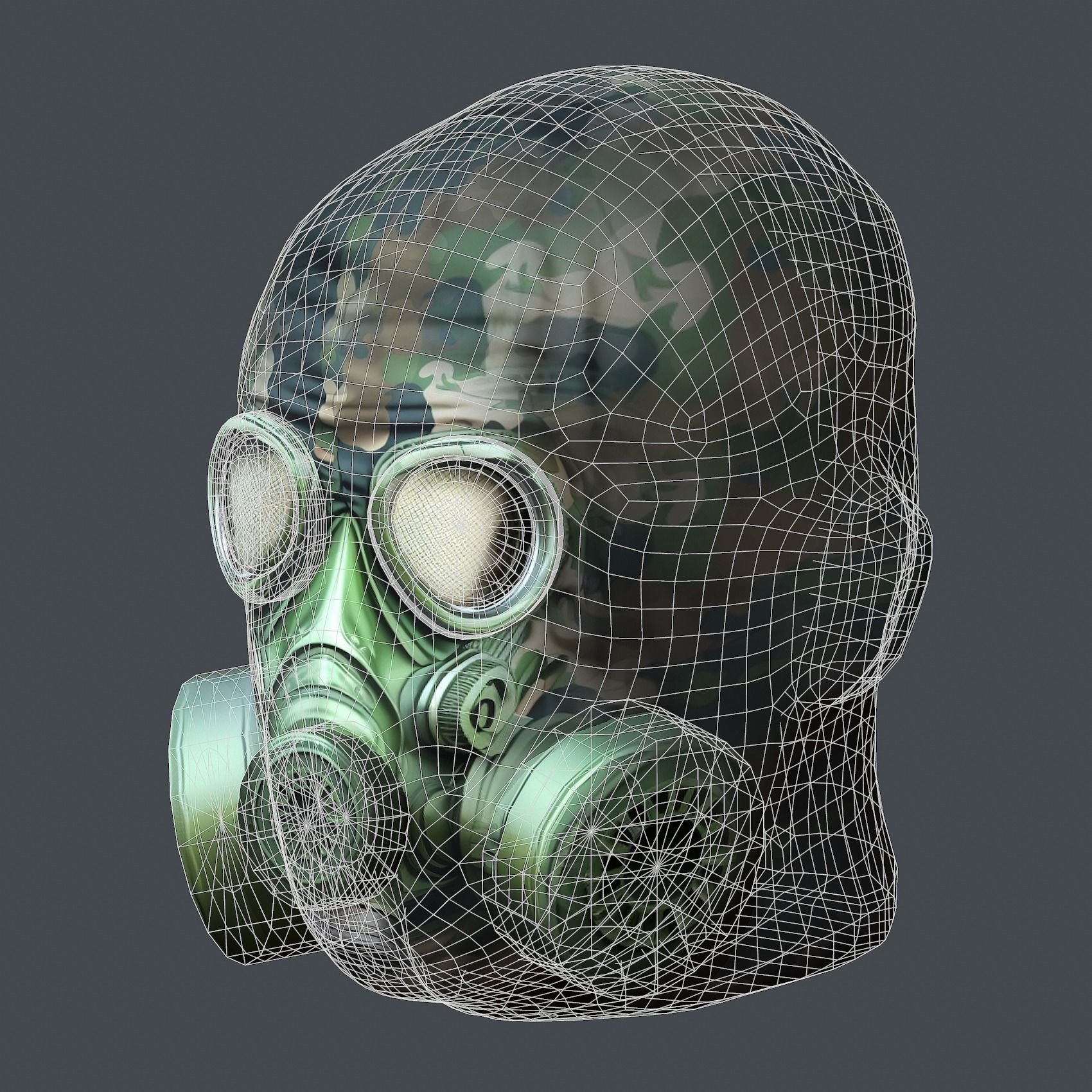 Helmet 3d model military combat Military Low-poly Low-poly 3D model_10