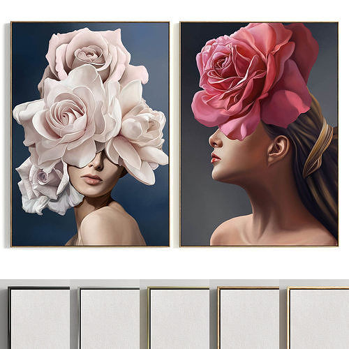 Plaster Two Photo Frame 231 Low-poly 3D model