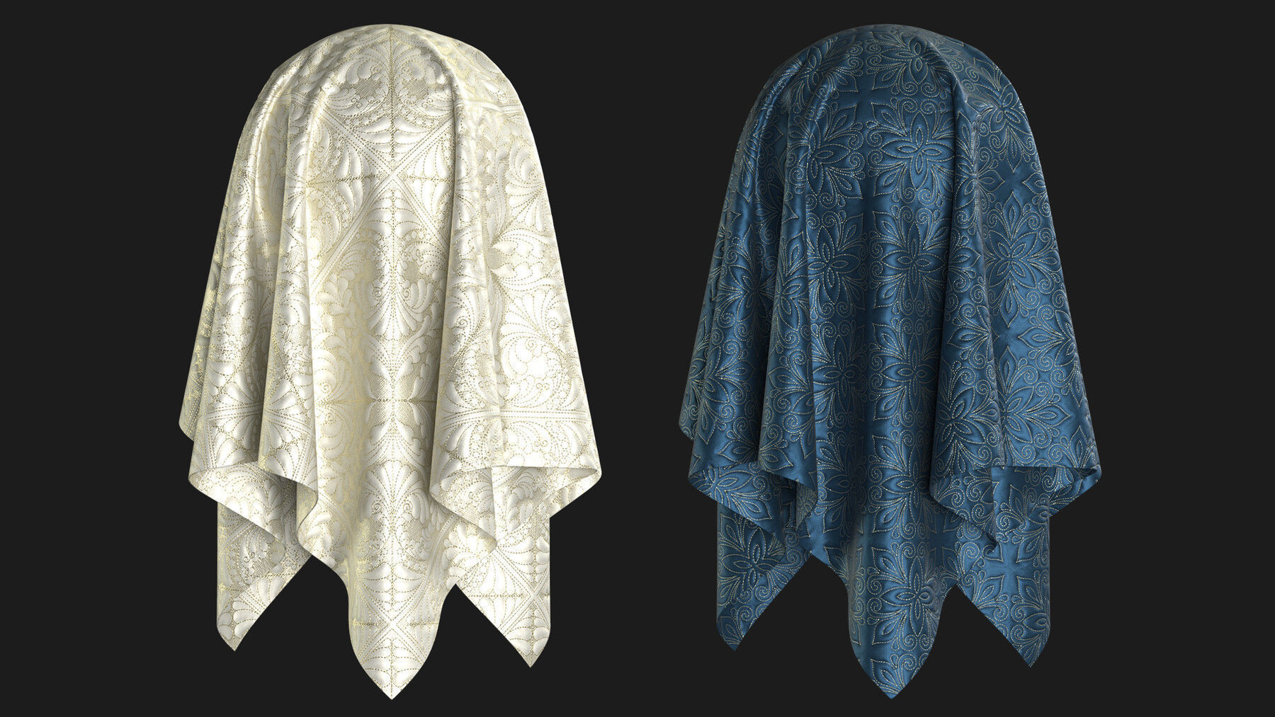 10 Textures of quilted fabrics  SBSAR  PNG 4K Texture_1
