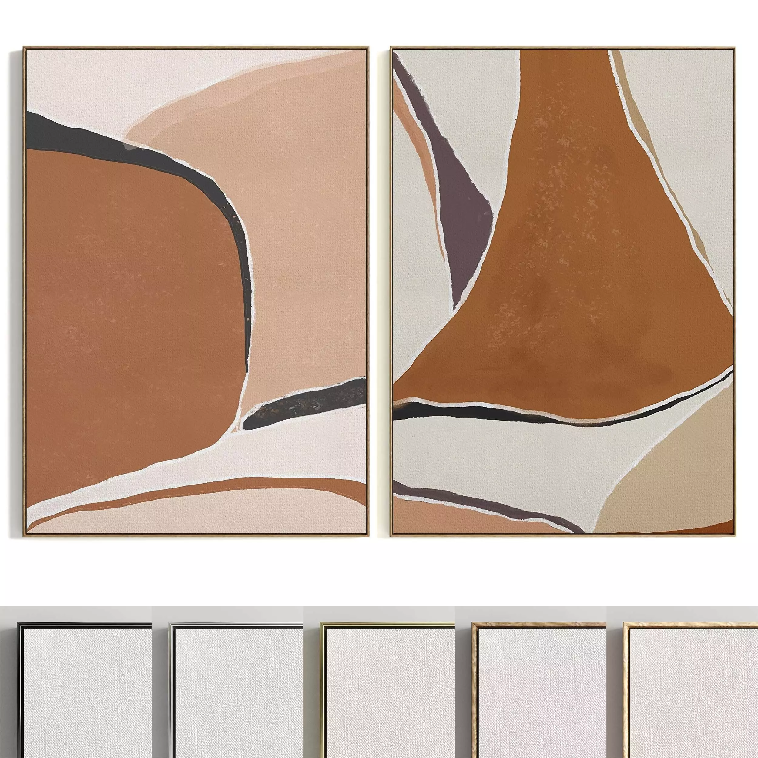 Plaster Two Photo Frame 228 Low-poly 3D model_0