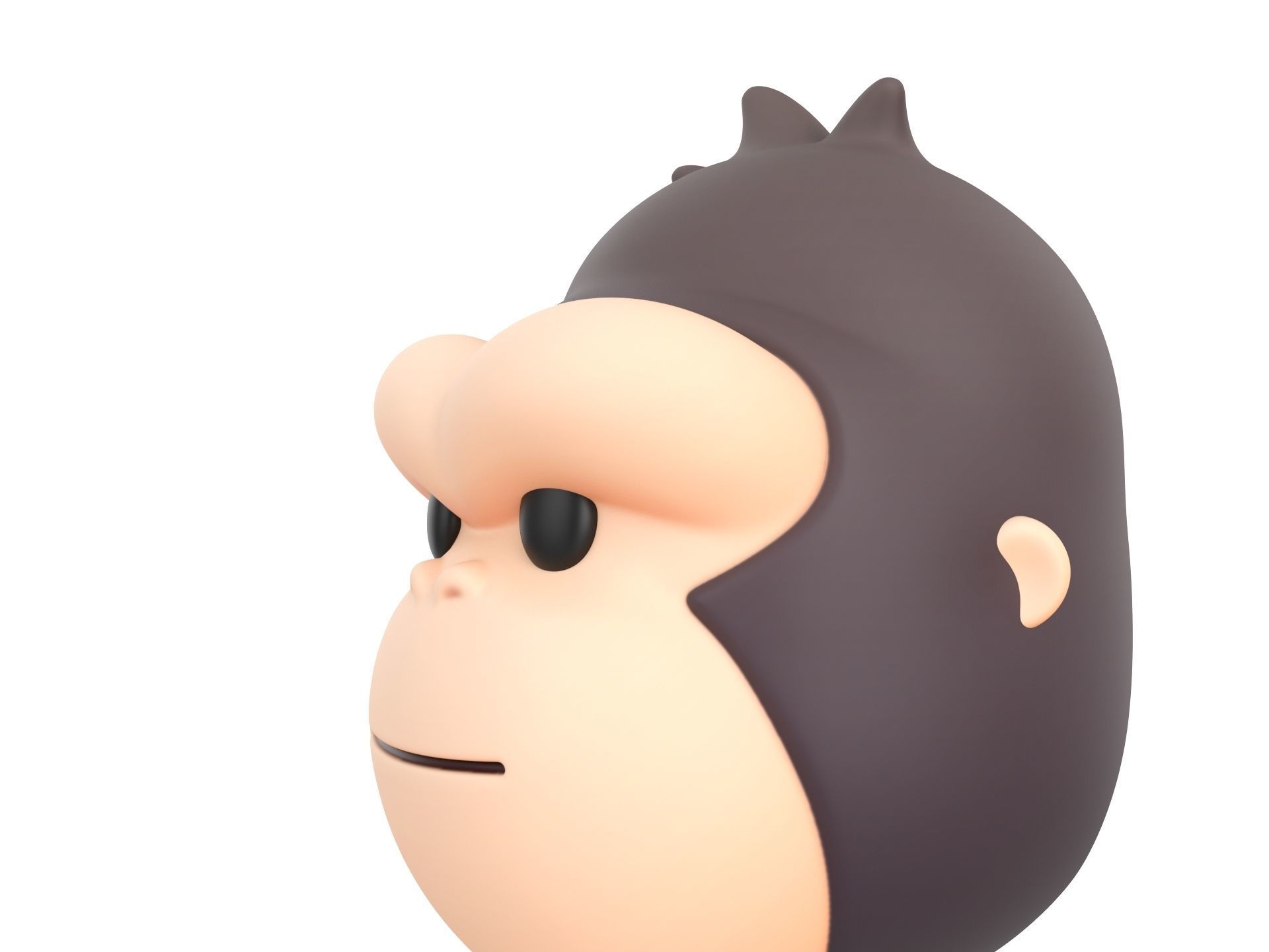 Prop238 Gorilla Head 3D model_8