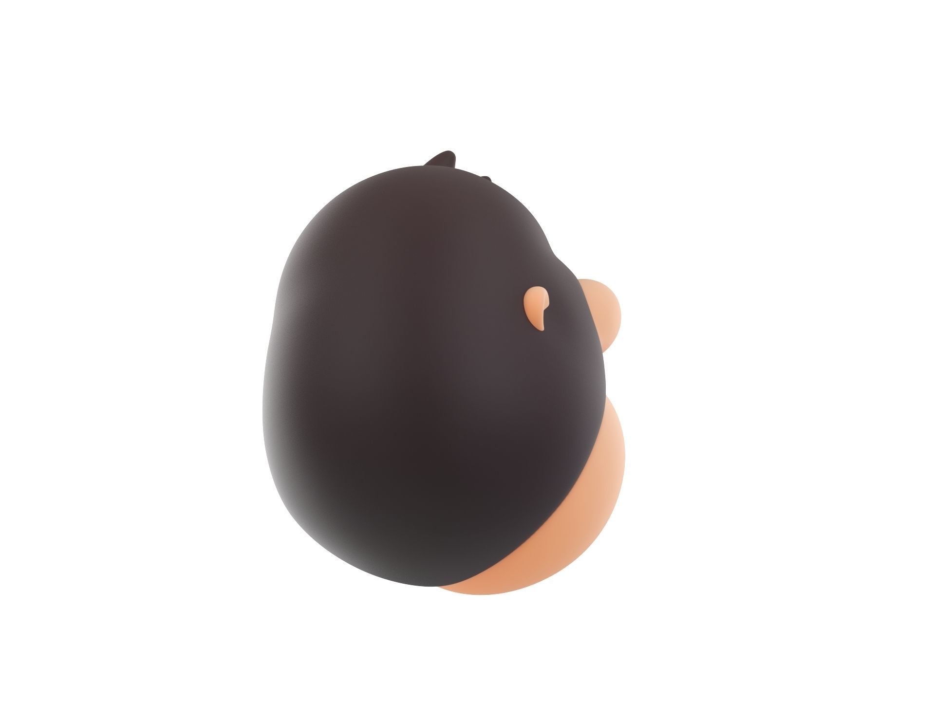 Prop238 Gorilla Head 3D model_4