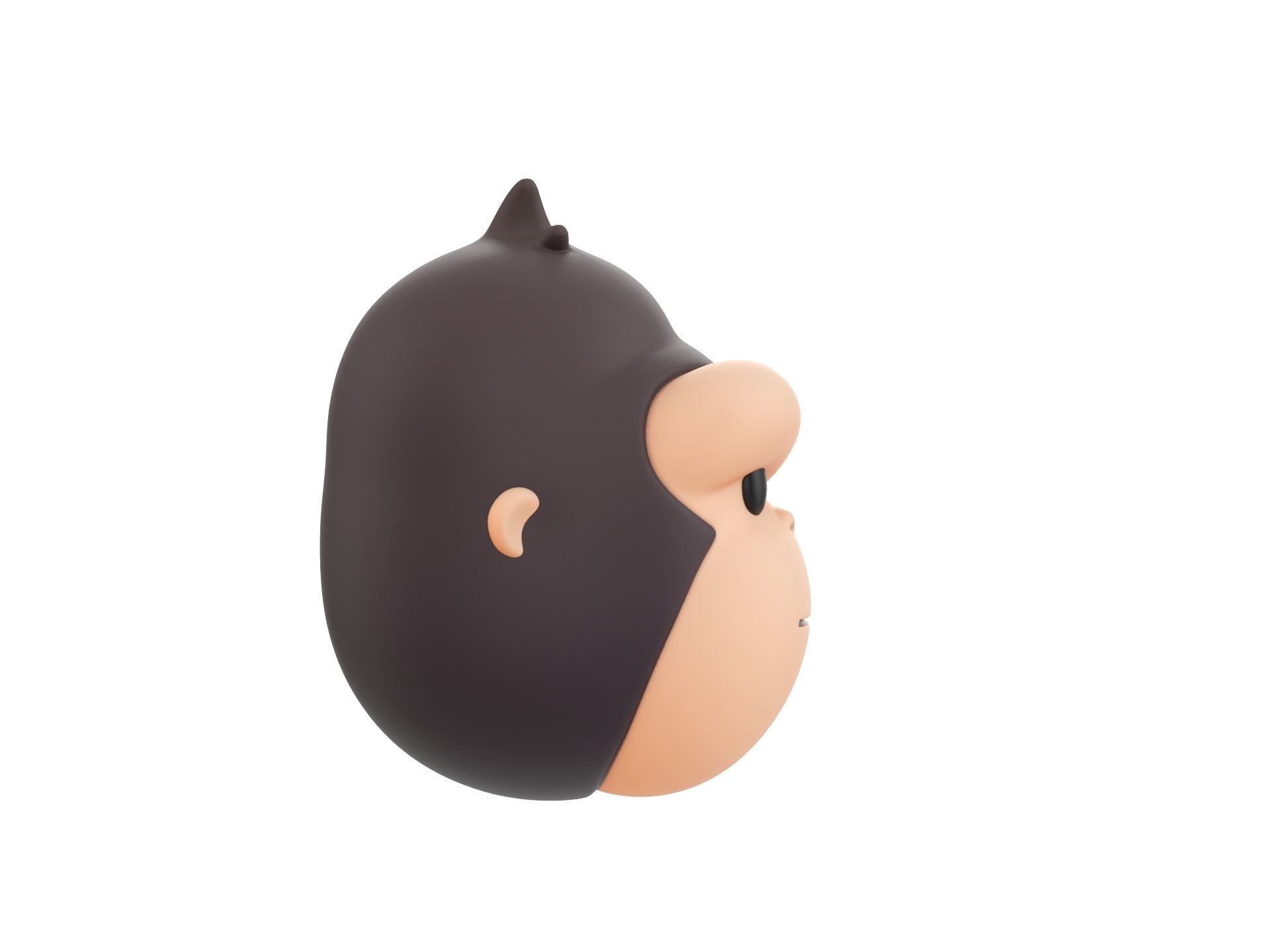 Prop238 Gorilla Head 3D model_3