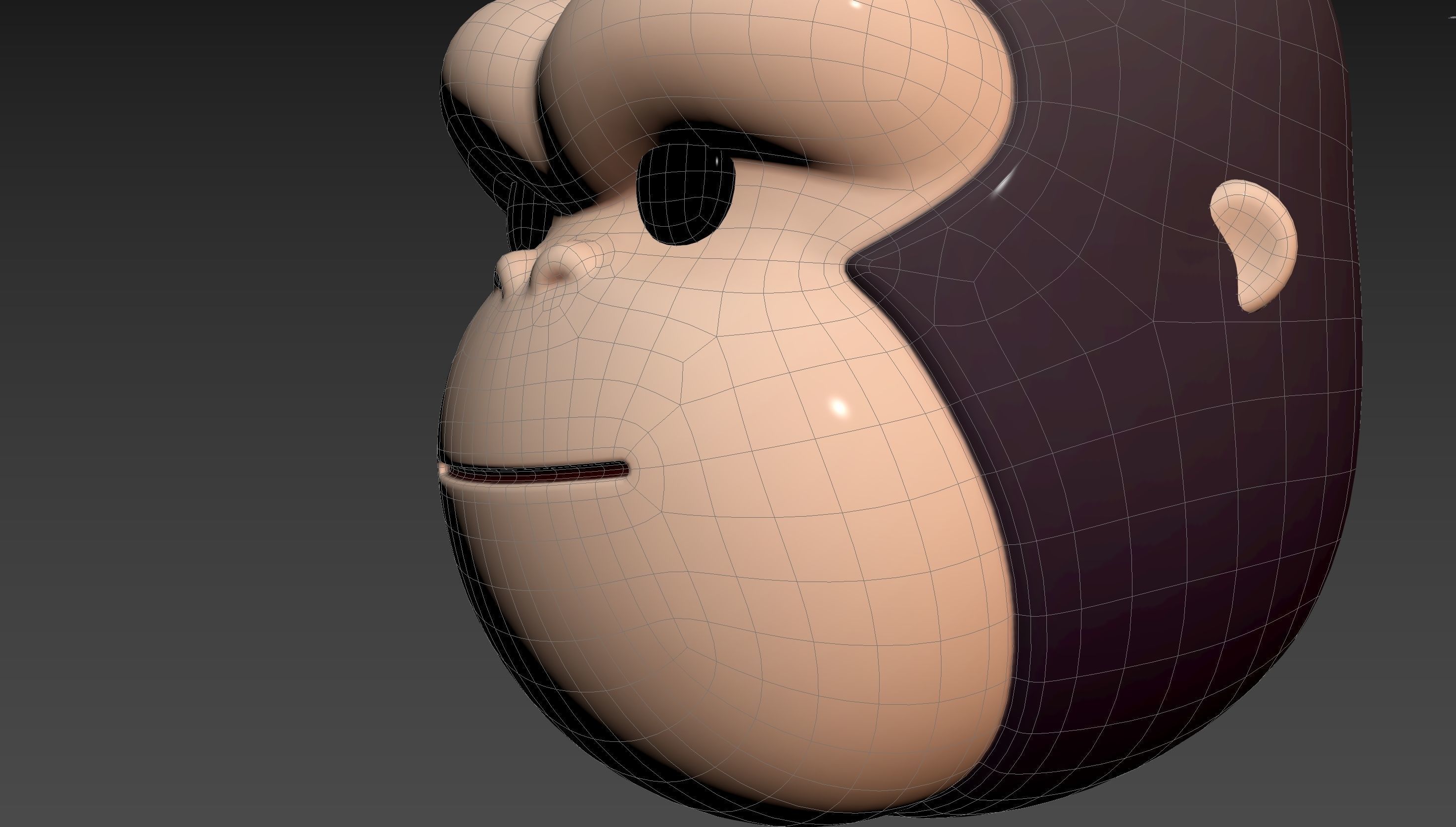 Prop238 Gorilla Head 3D model_29