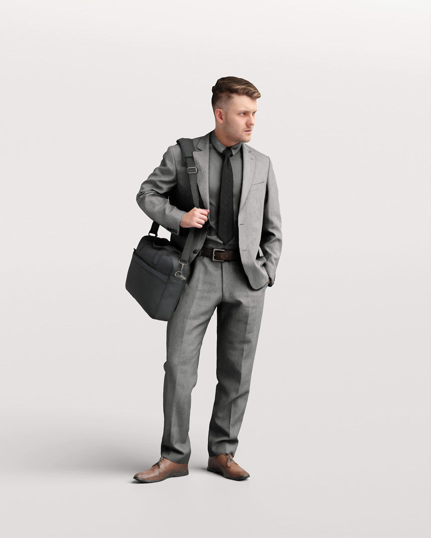 Humano 12- Collection 2202 - STANDING PEOPLE - 12 x 3D models 3D model_2