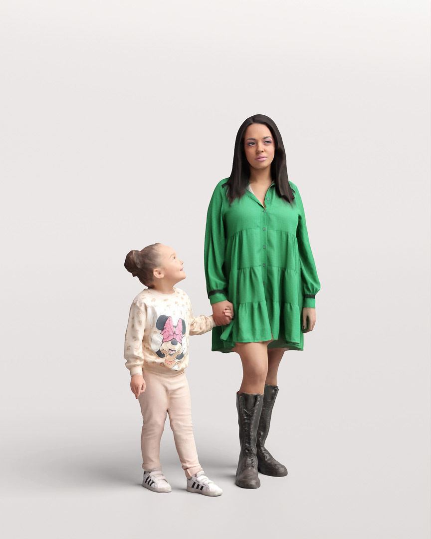 Humano 12- Collection 2202 - STANDING PEOPLE - 12 x 3D models 3D model_1