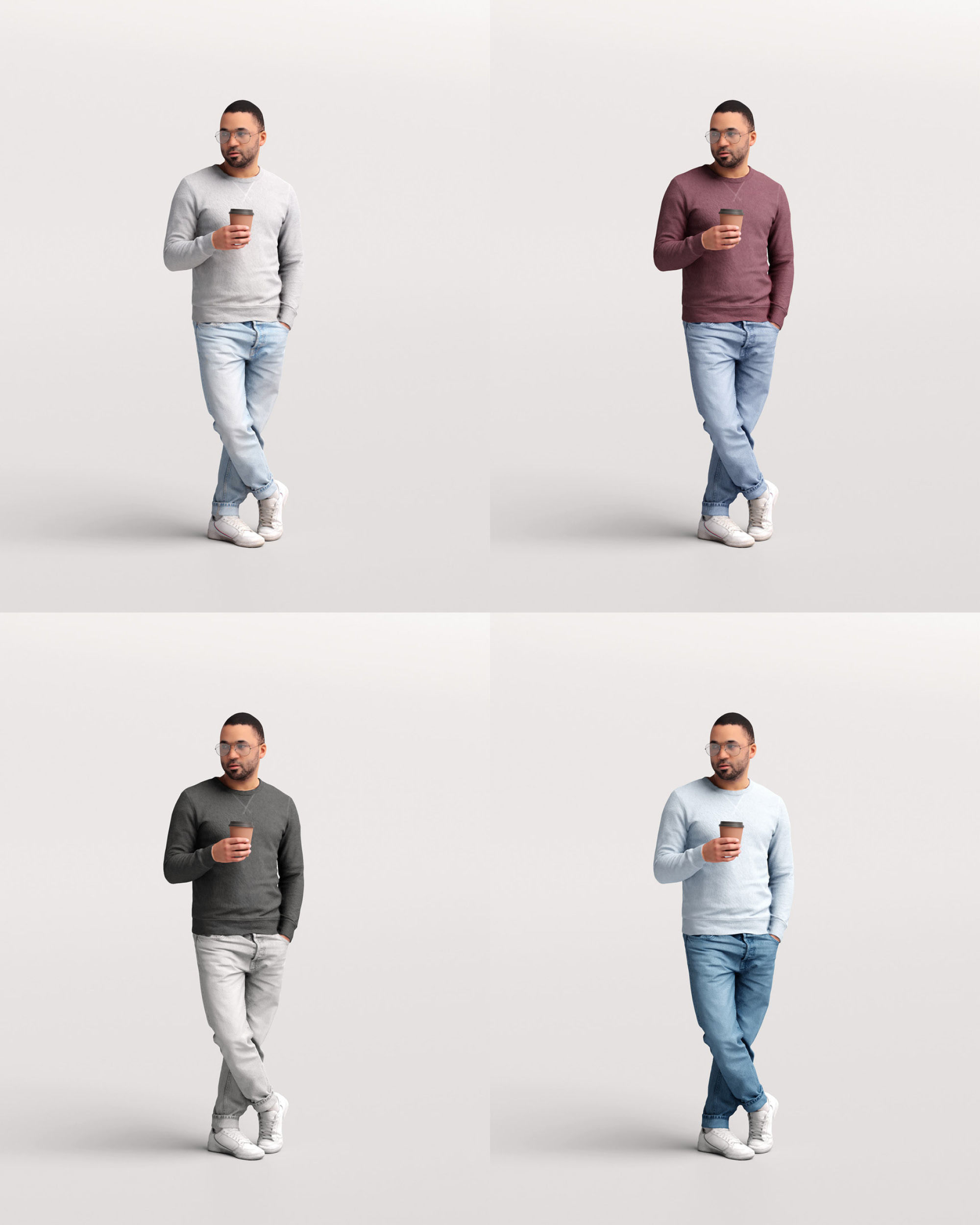 Humano 12- Collection 2202 - STANDING PEOPLE - 12 x 3D models 3D model_21