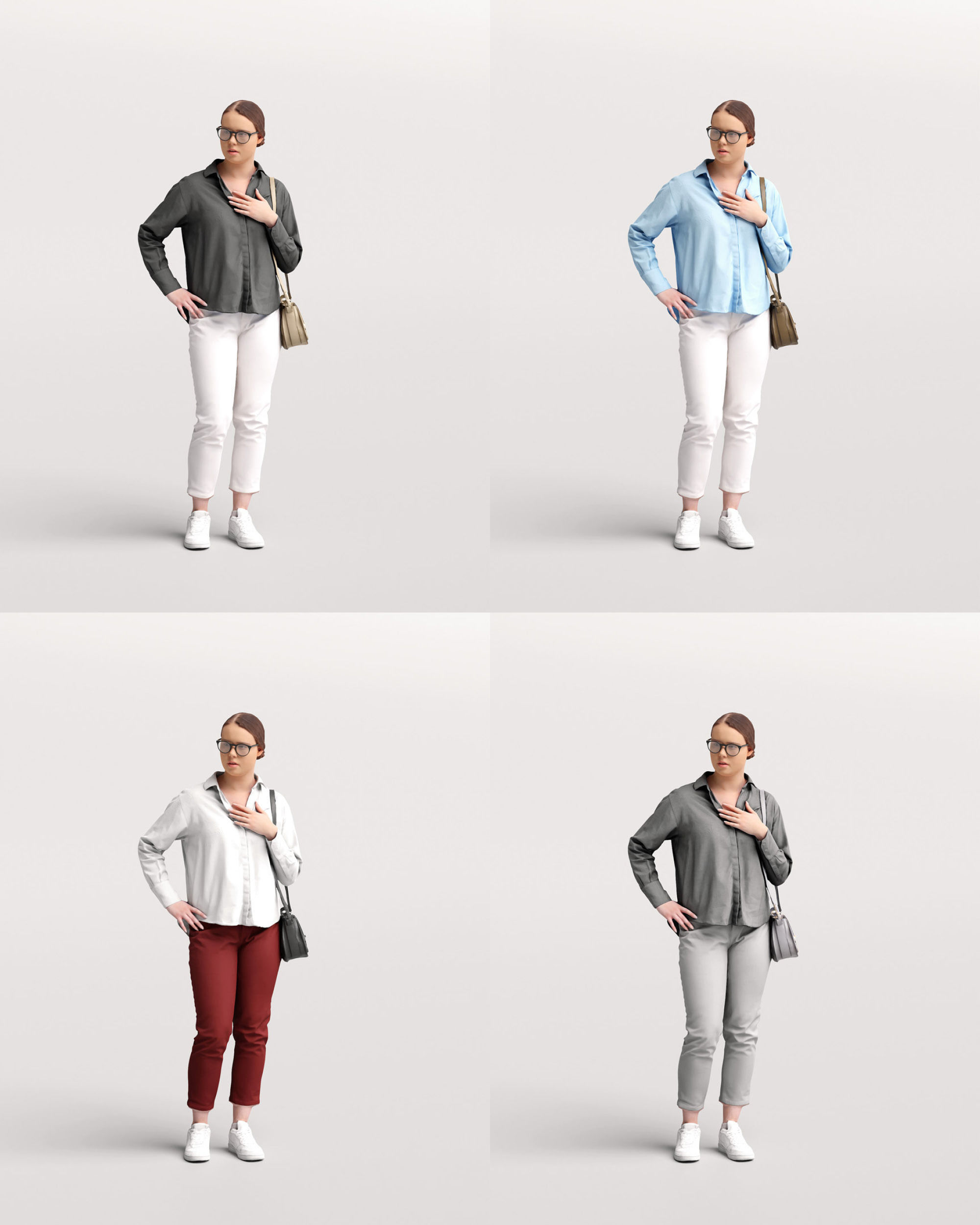 Humano 12- Collection 2202 - STANDING PEOPLE - 12 x 3D models 3D model_16