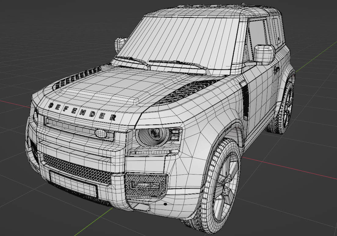 Land Rover Defender Low-poly 3D model_5