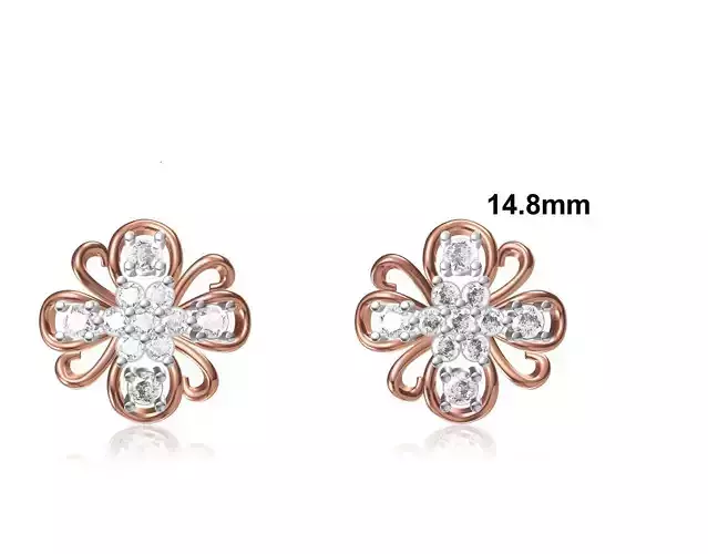 Women Stud Earring STL OBJ FBX JCD Details