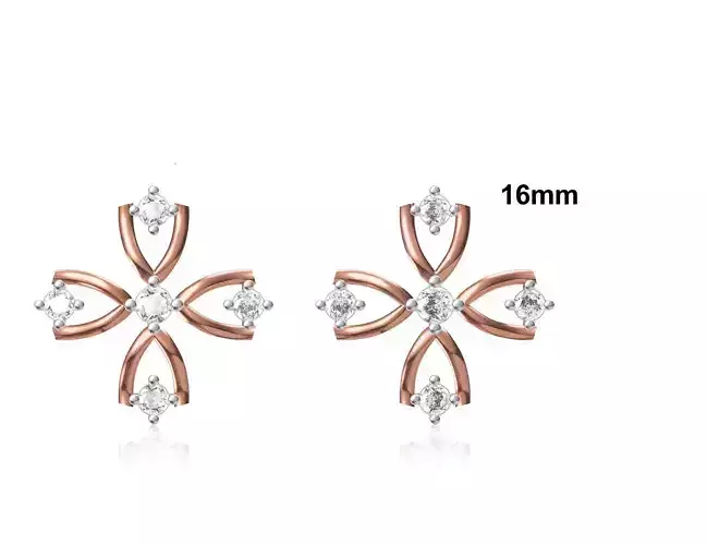 Women Stud Earring STL OBJ FBX JCD Details