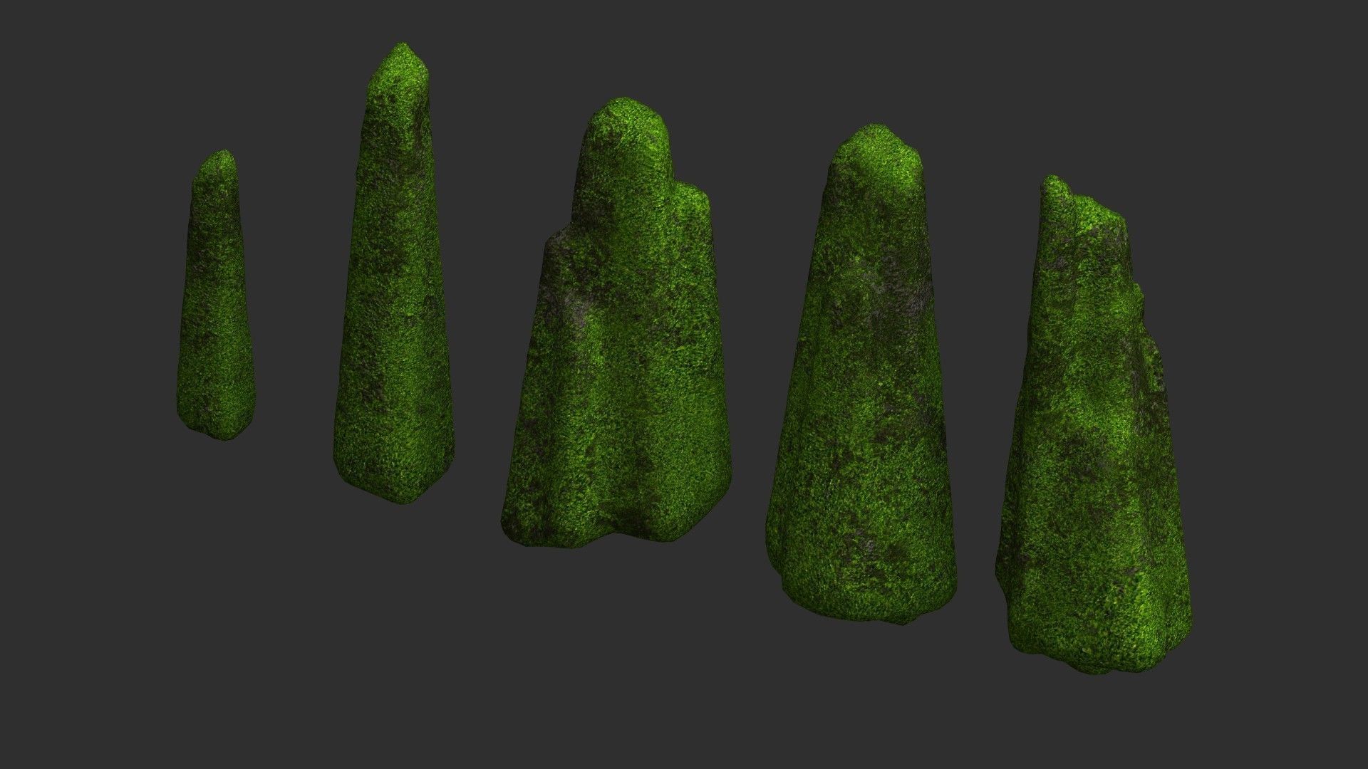 Rock Spires - Moss 2 Low-poly 3D model_2