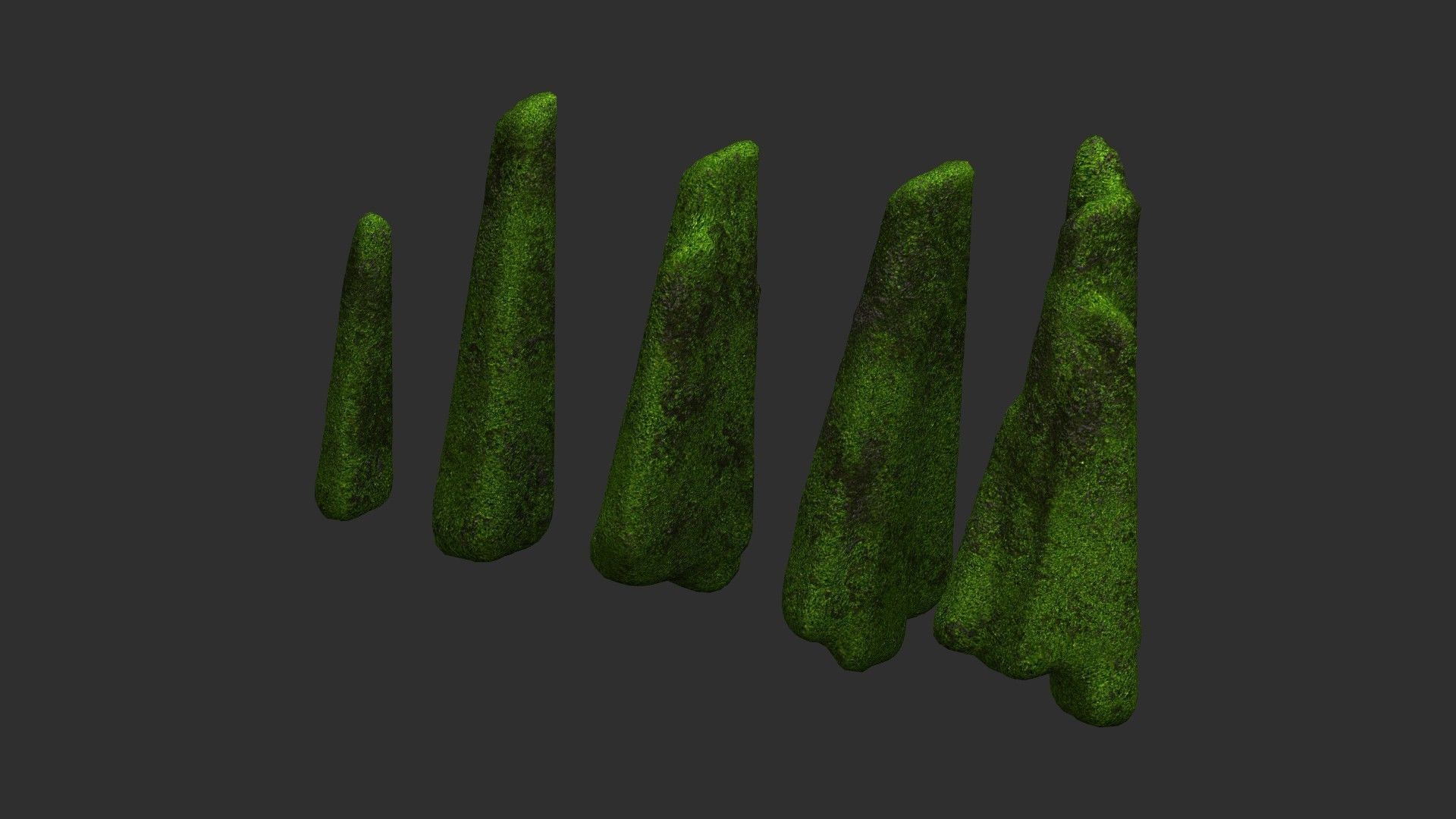 Rock Spires - Moss 2 Low-poly 3D model_8