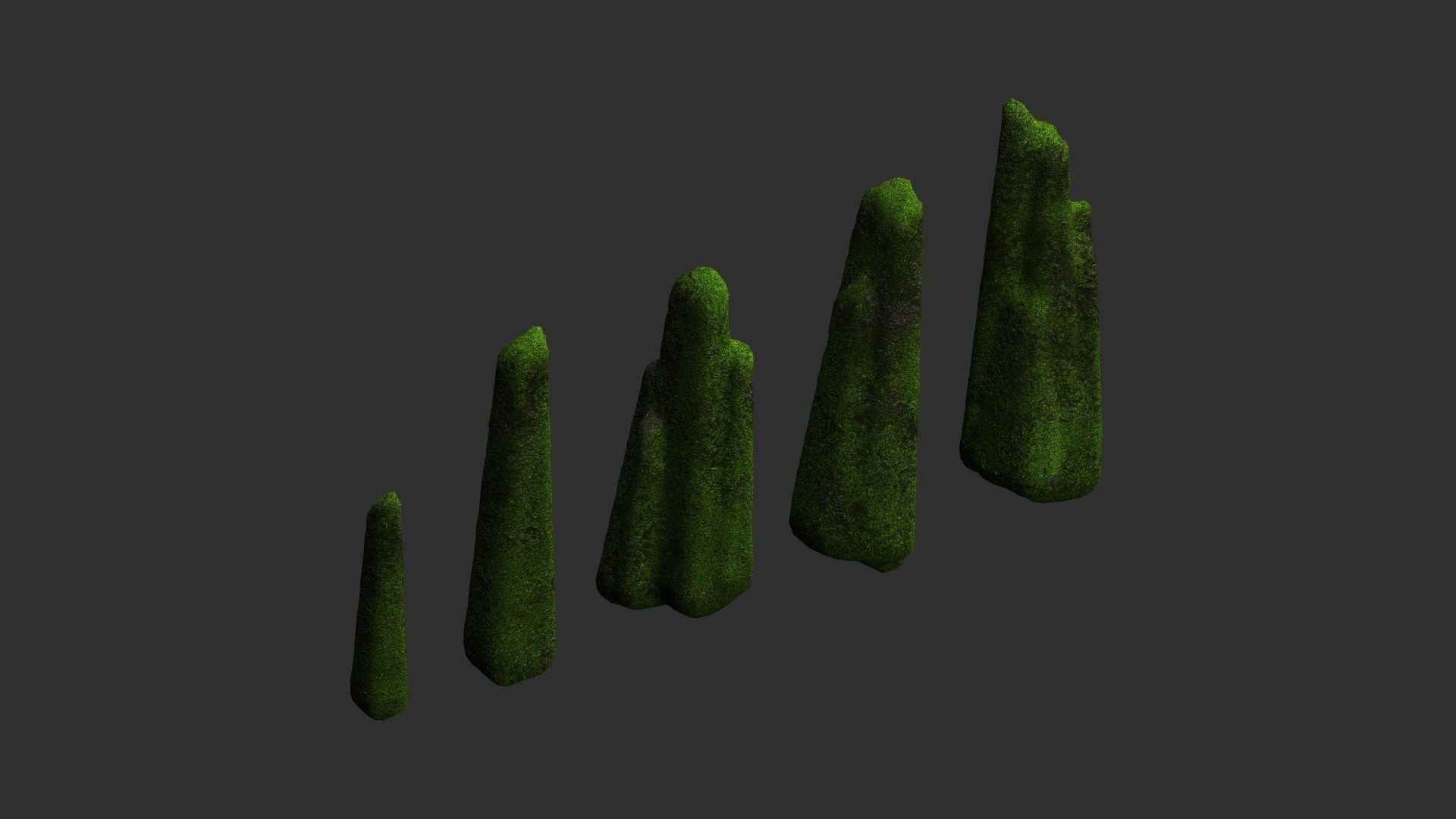 Rock Spires - Moss 2 Low-poly 3D model_9