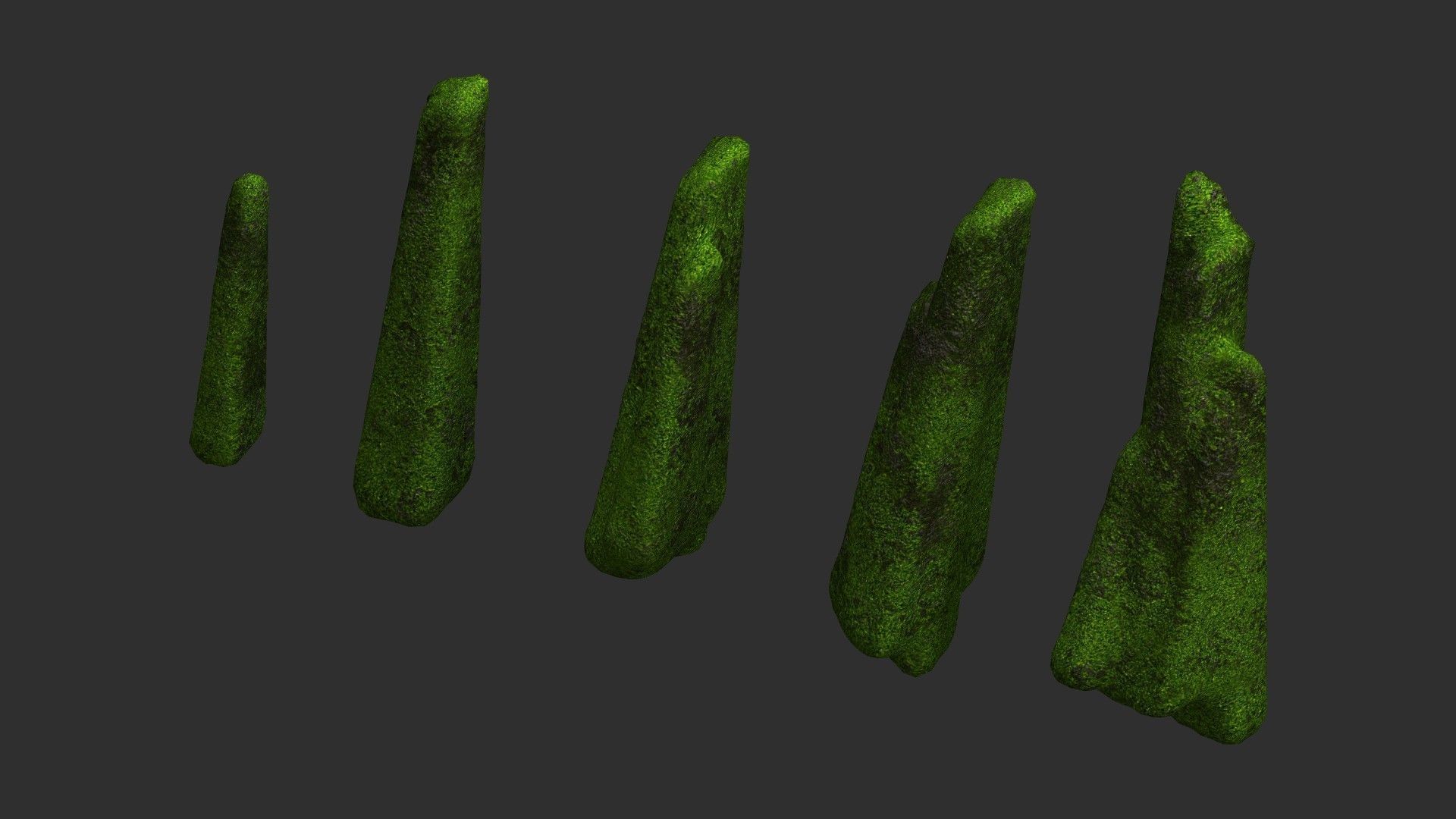 Rock Spires - Moss 2 Low-poly 3D model_1