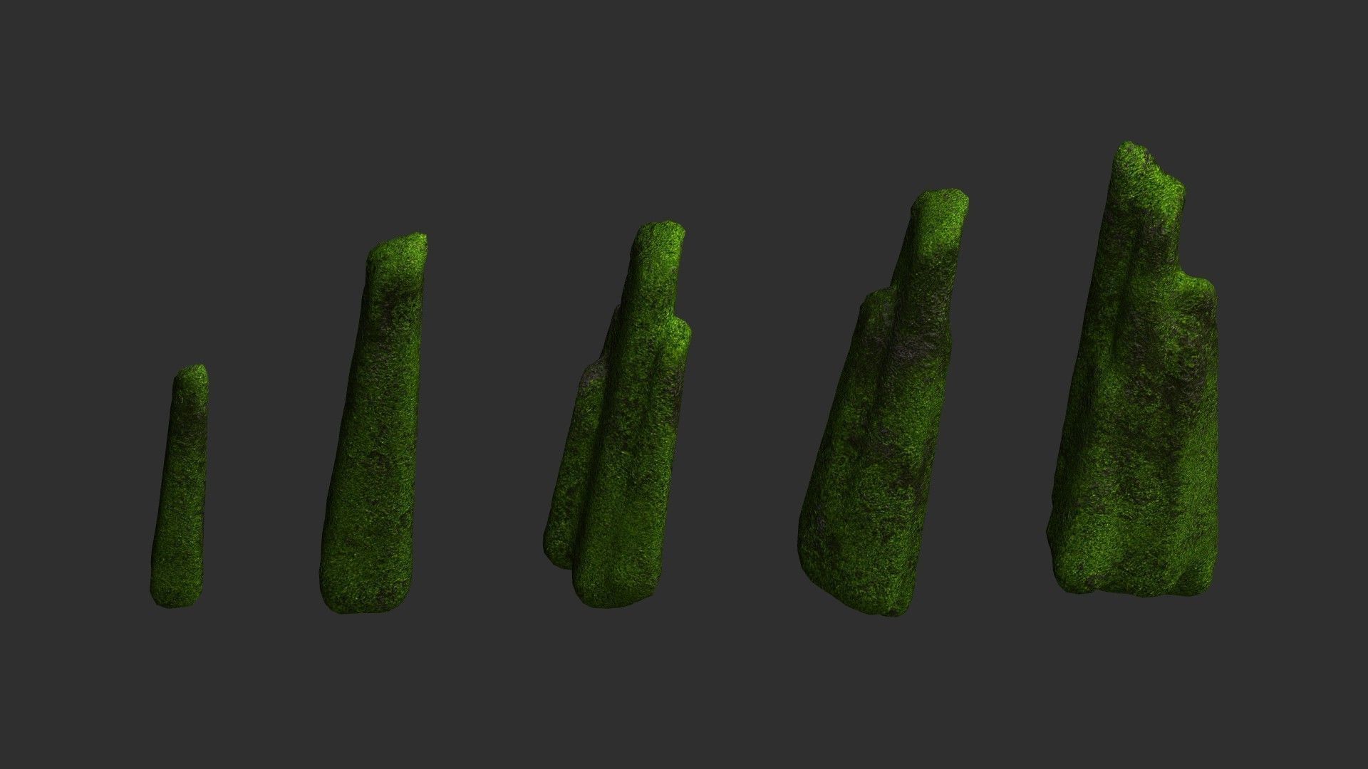 Rock Spires - Moss 2 Low-poly 3D model_6