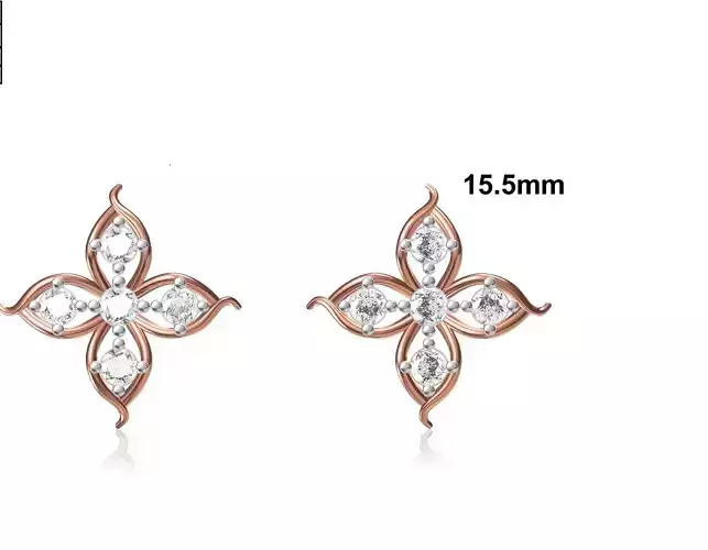 Women Stud Earring STL OBJ FBX JCD Details