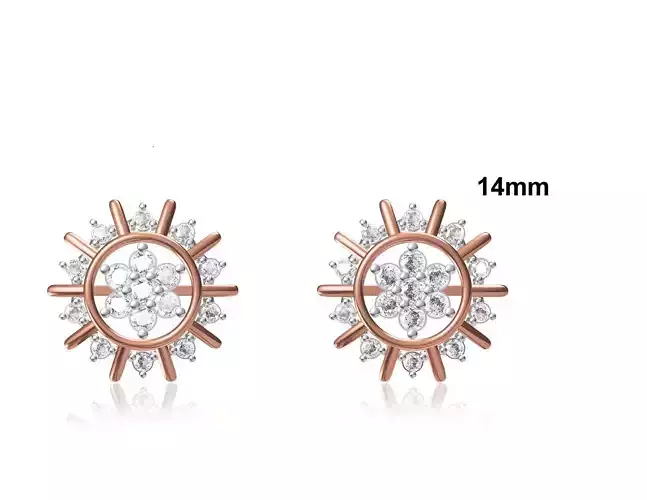 Women Stud Earring STL OBJ FBX JCD Details