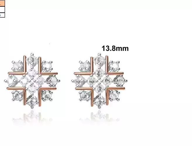 Women Stud Earring STL OBJ FBX JCD Details 3D print model
