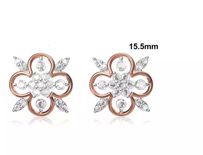 Women Stud Earring STL OBJ FBX JCD Details