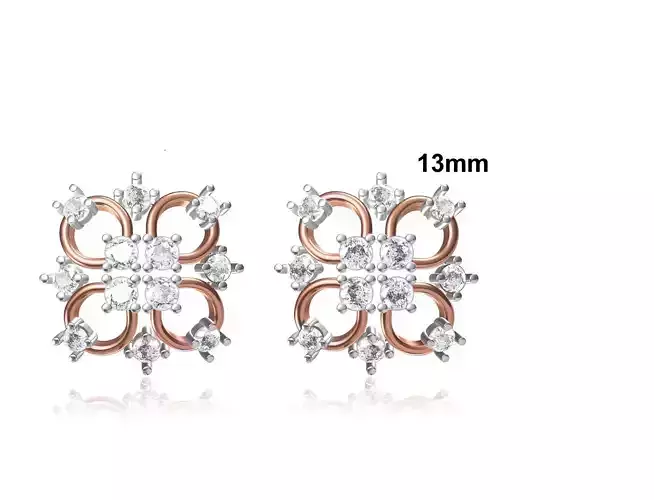 Women Stud Earring STL OBJ FBX JCD Details