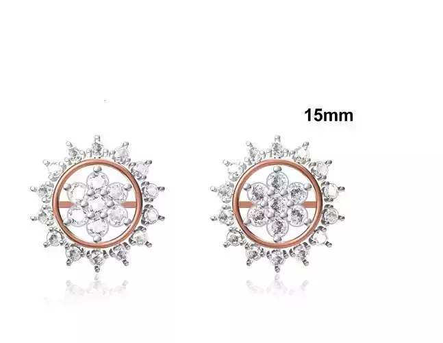 Women Stud Earring STL OBJ FBX JCD Details