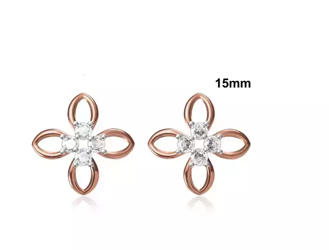 Women Stud Earring STL OBJ FBX JCD Details