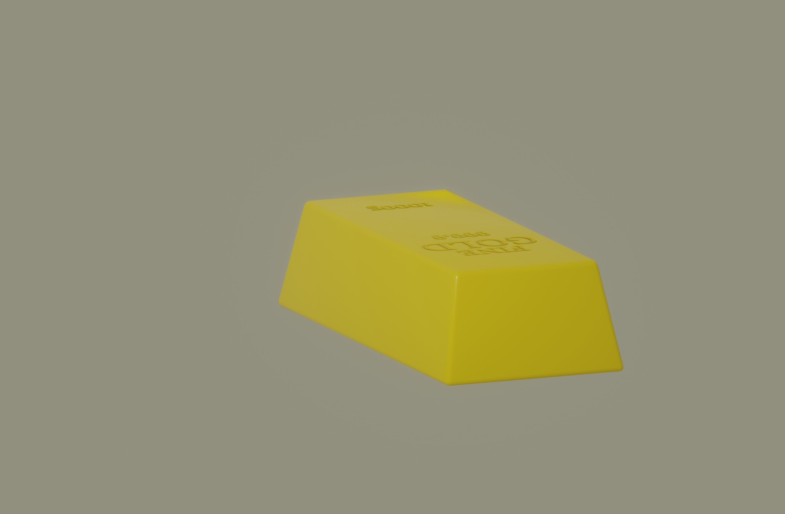 Gold Bar Low-poly 3D model_4