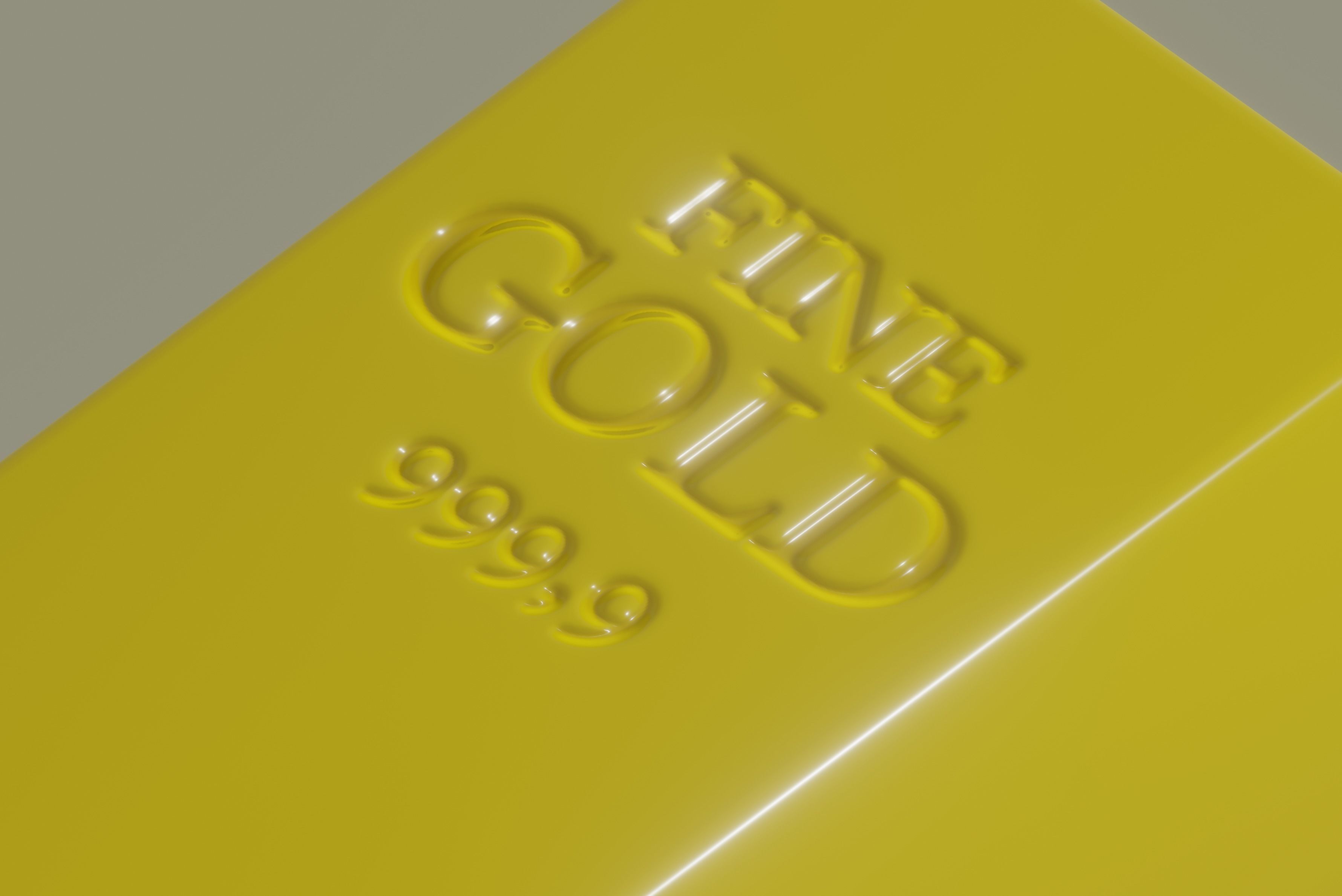Gold Bar Low-poly 3D model_9