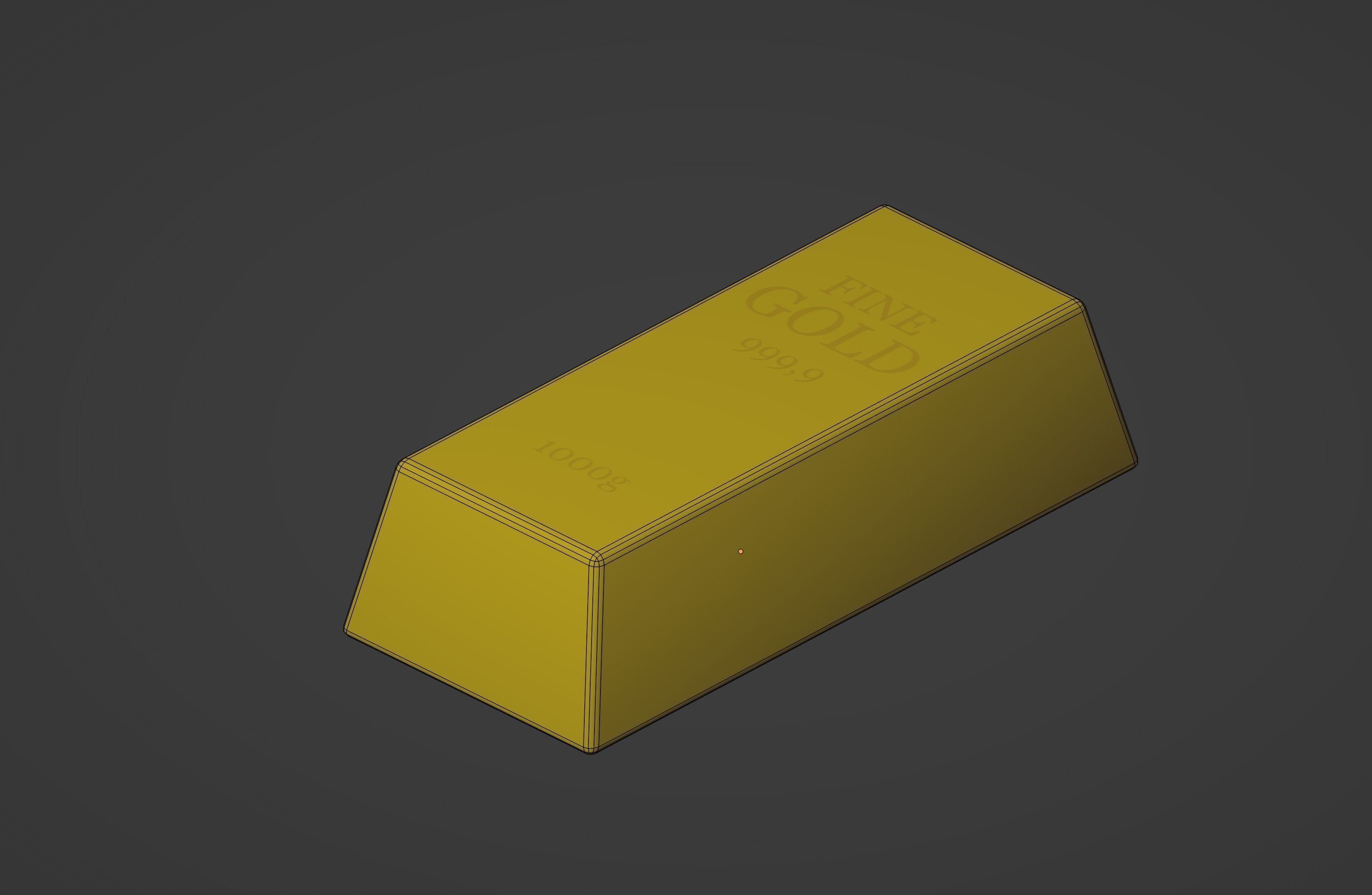 Gold Bar Low-poly 3D model_11