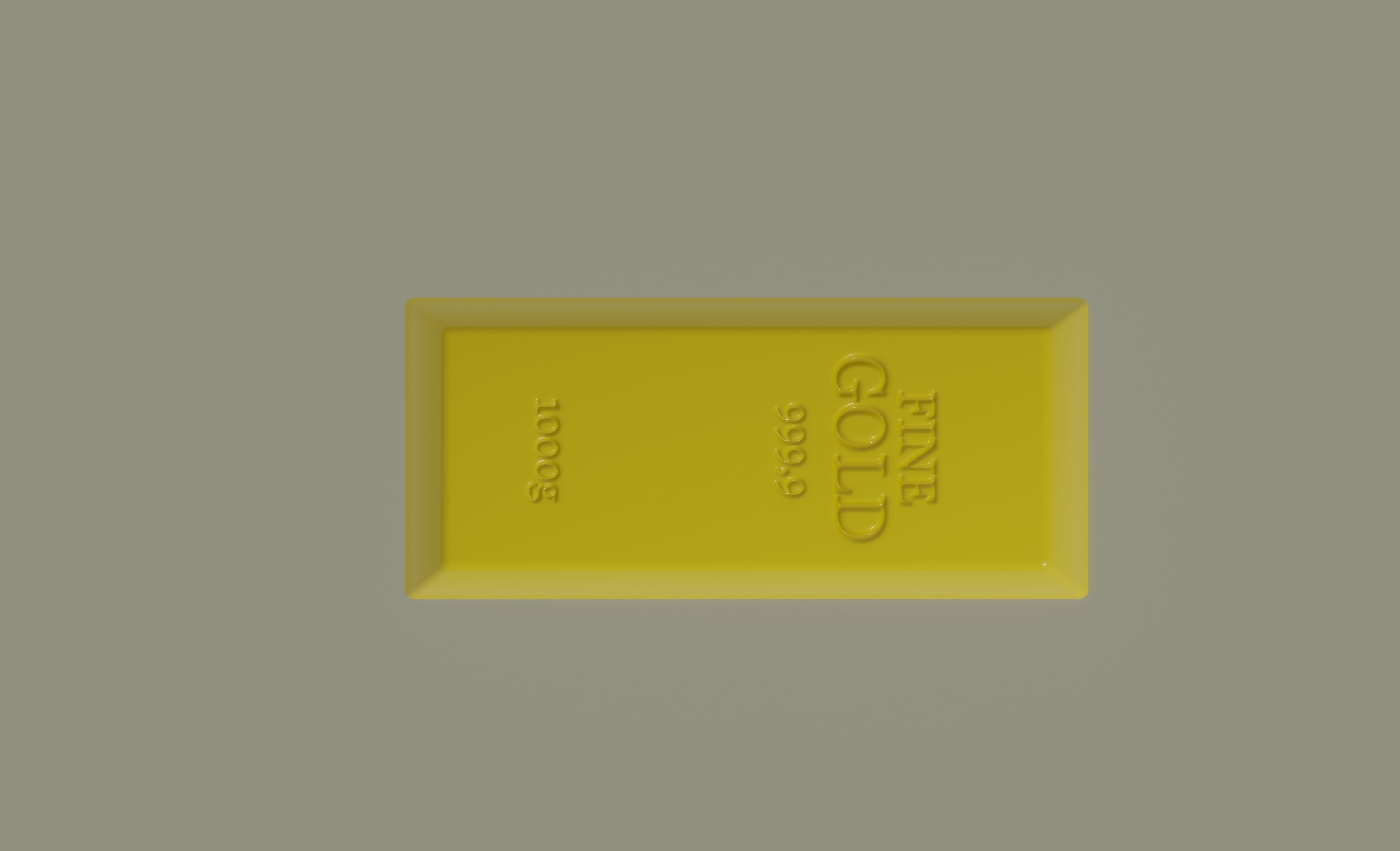 Gold Bar Low-poly 3D model_2
