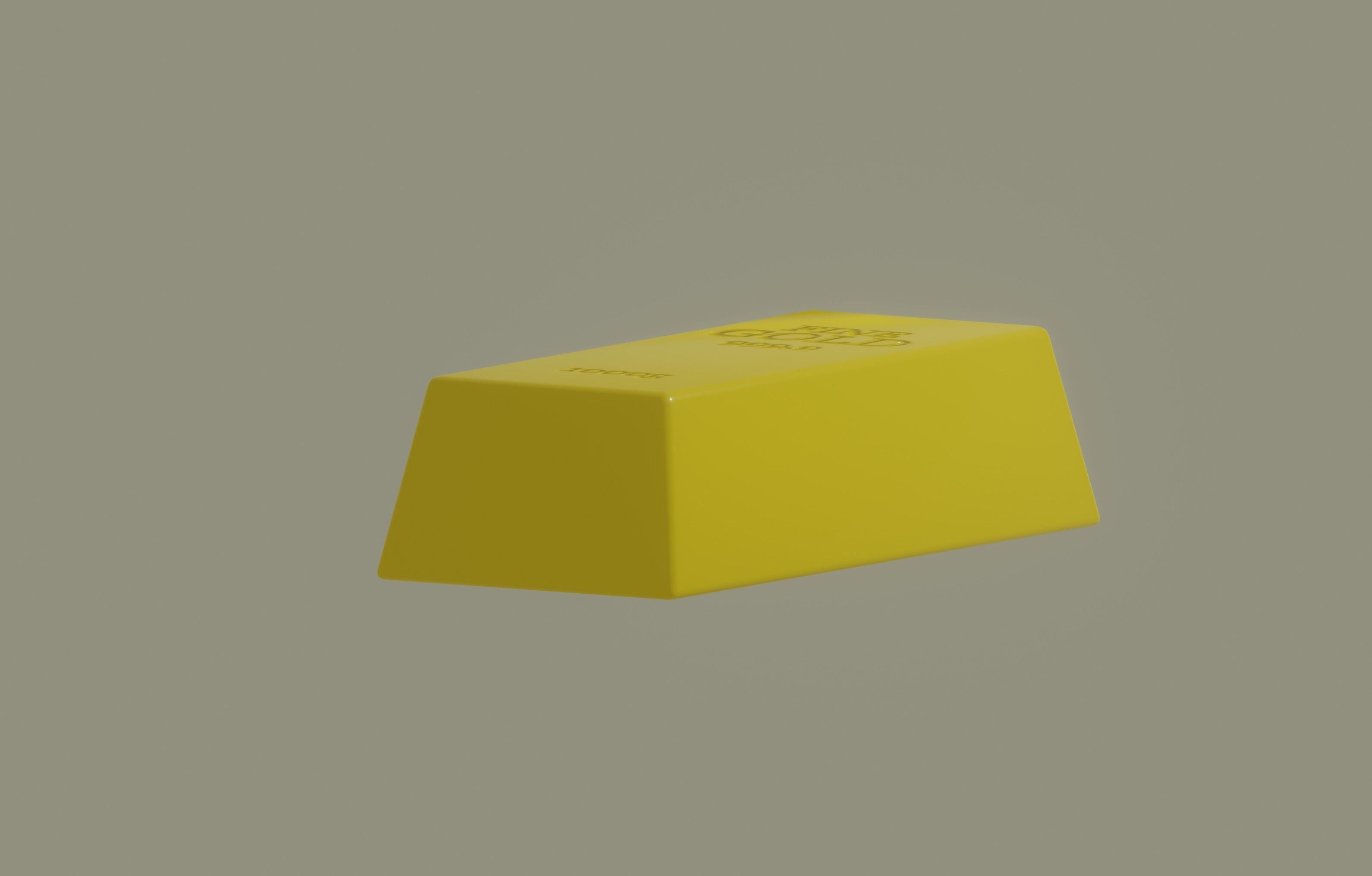 Gold Bar Low-poly 3D model_7