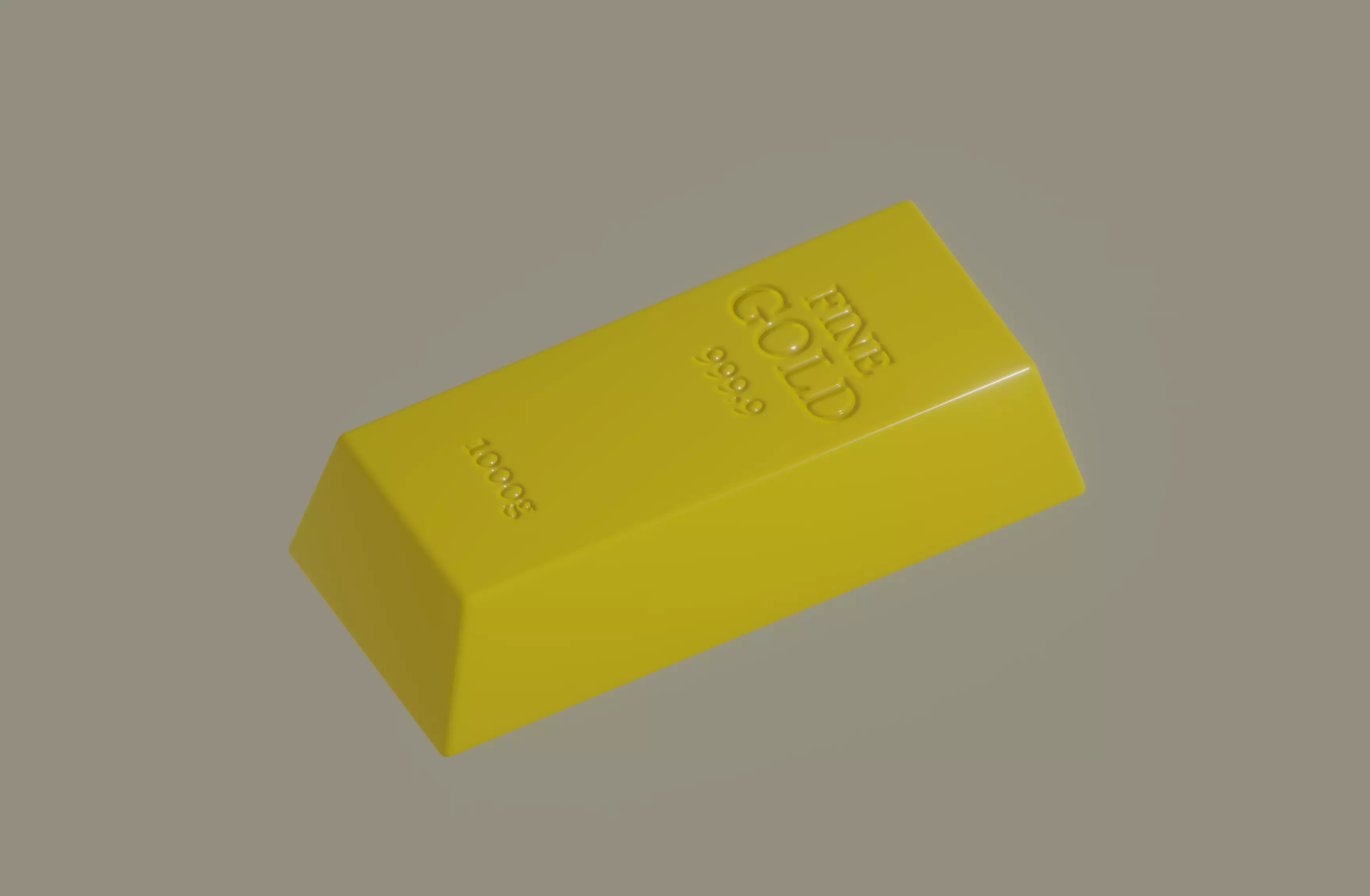 Gold Bar Low-poly 3D model_0