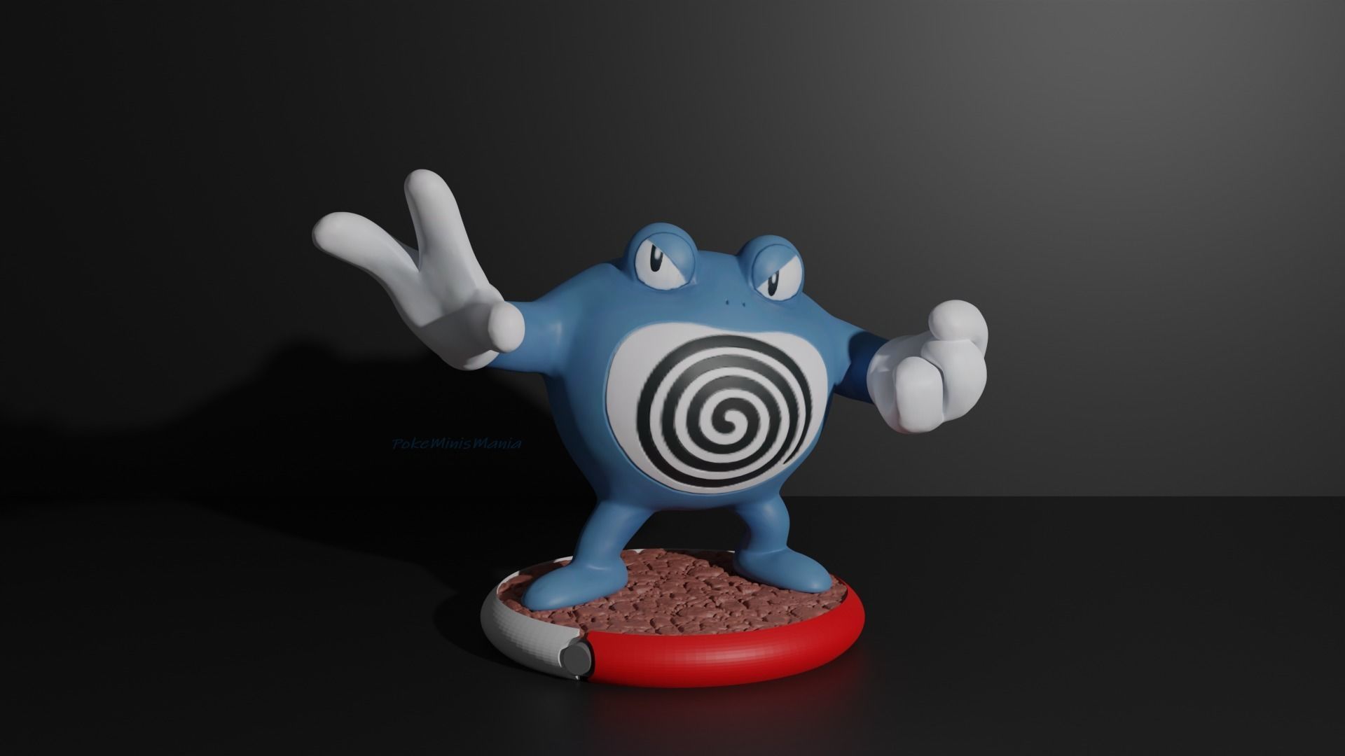 Poliwag Poliwhirl Poliwrath and Politoed 3D print model 3D print model_9