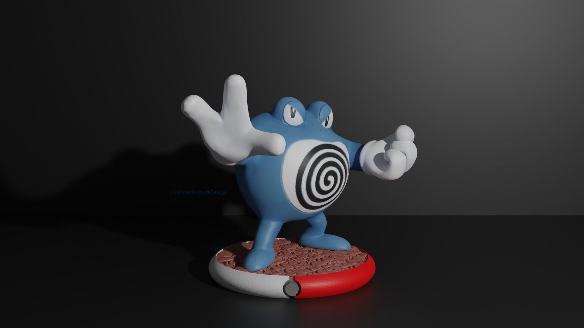 Poliwag Poliwhirl Poliwrath and Politoed 3D print model 3D print model_10
