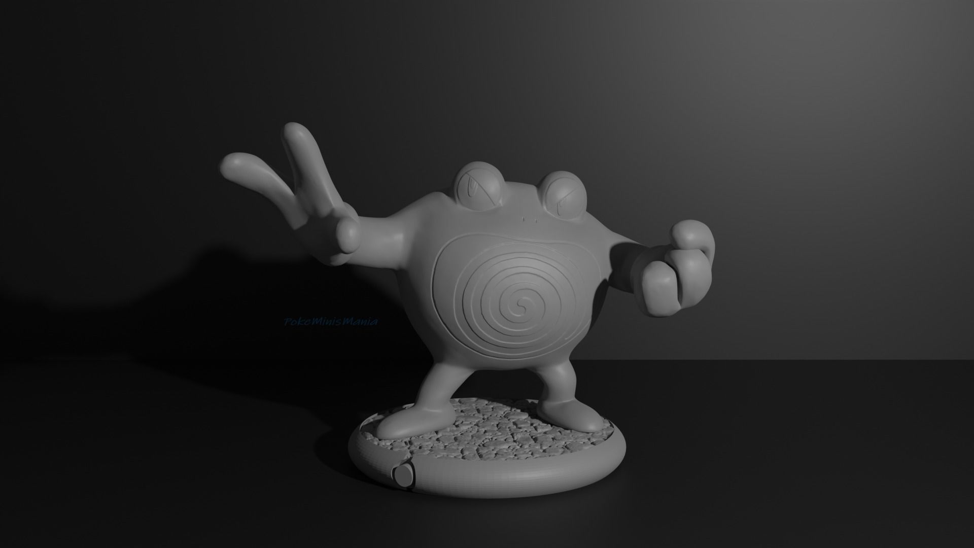 Poliwag Poliwhirl Poliwrath and Politoed 3D print model 3D print model_26