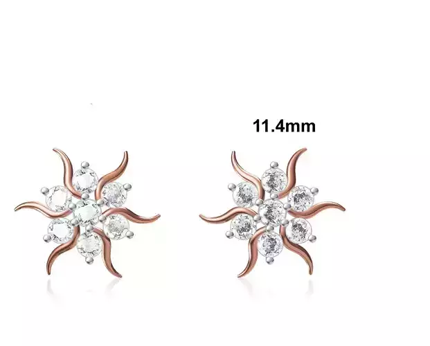 Women Stud Earring STL OBJ FBX JCD Details