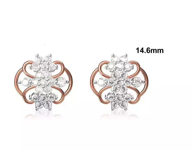 Women Stud Earring STL OBJ FBX JCD Details